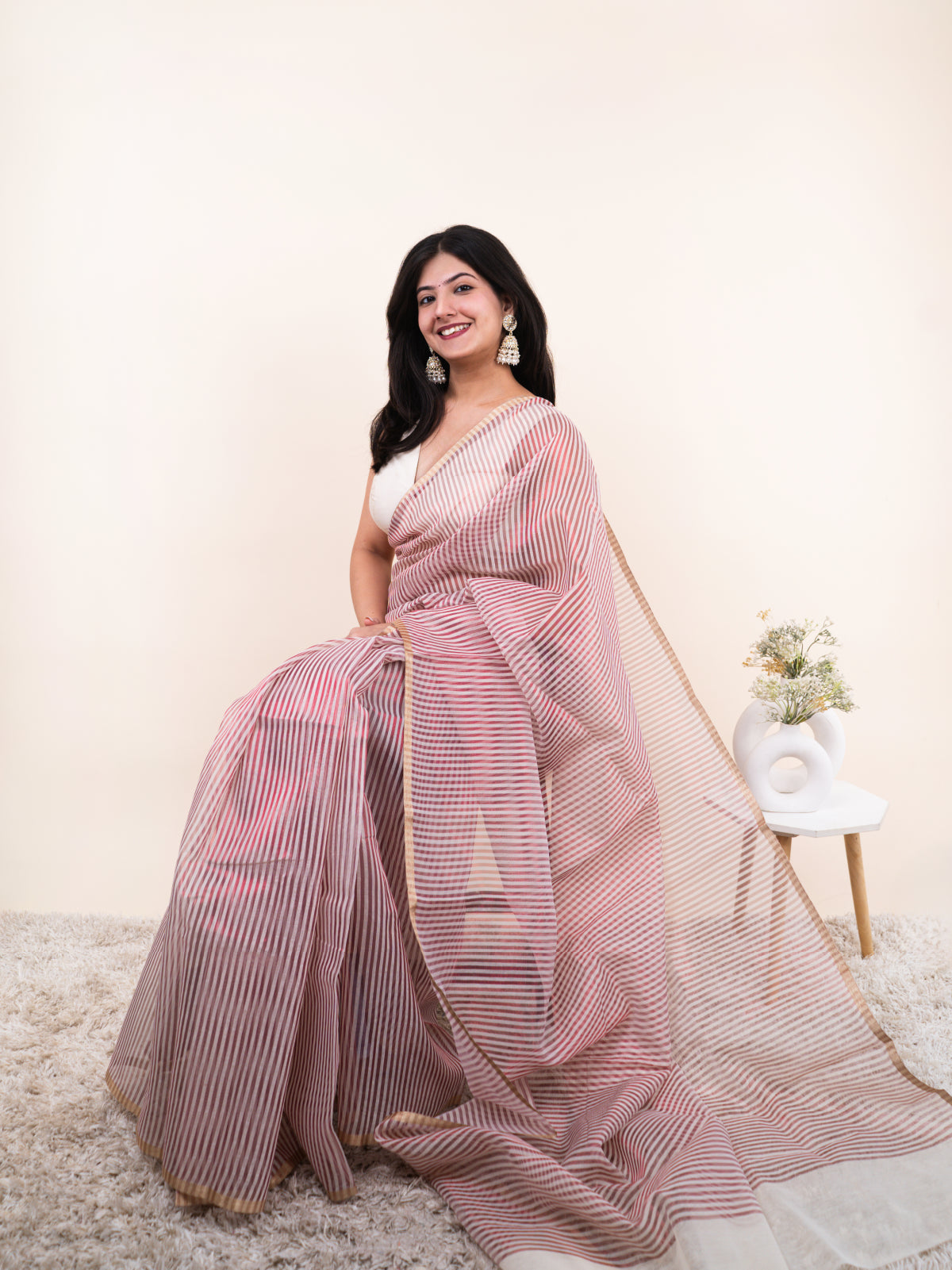 Zari over Air Silk Saree