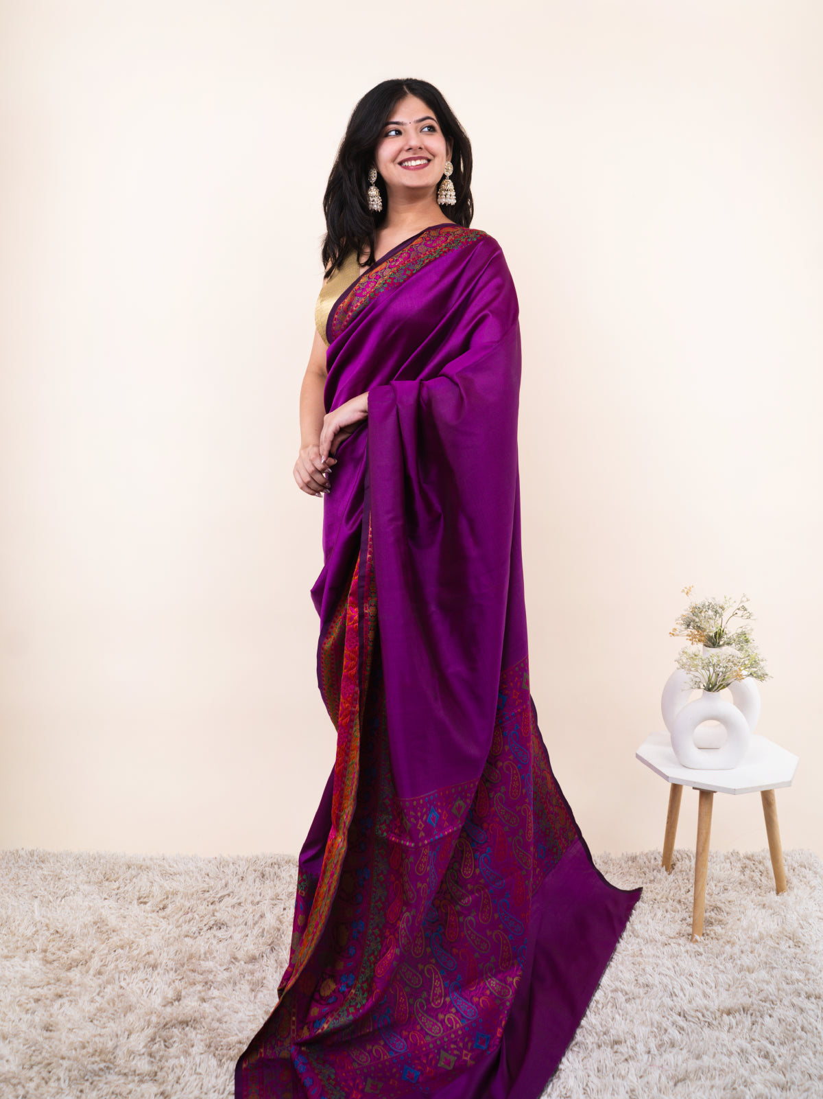 Amethyst Zari Weave Silk Saree