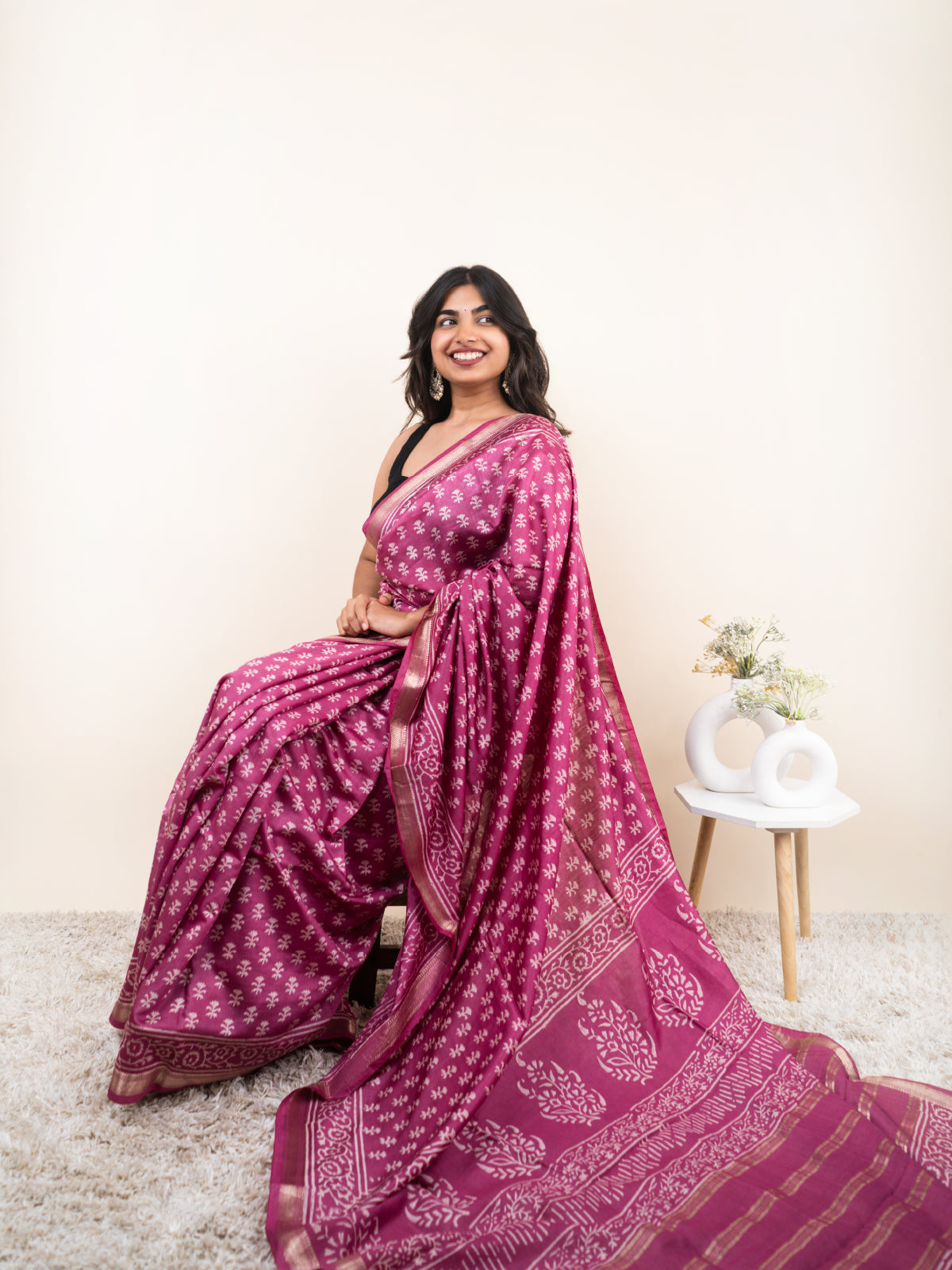 Color of Stories maheshwari Cotton Silk Saree