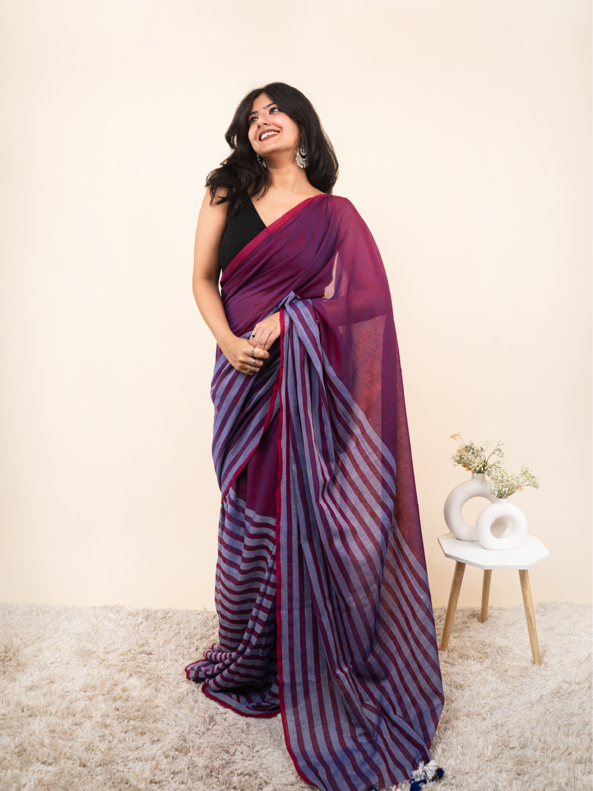 Thandi Leher Mulmul Saree