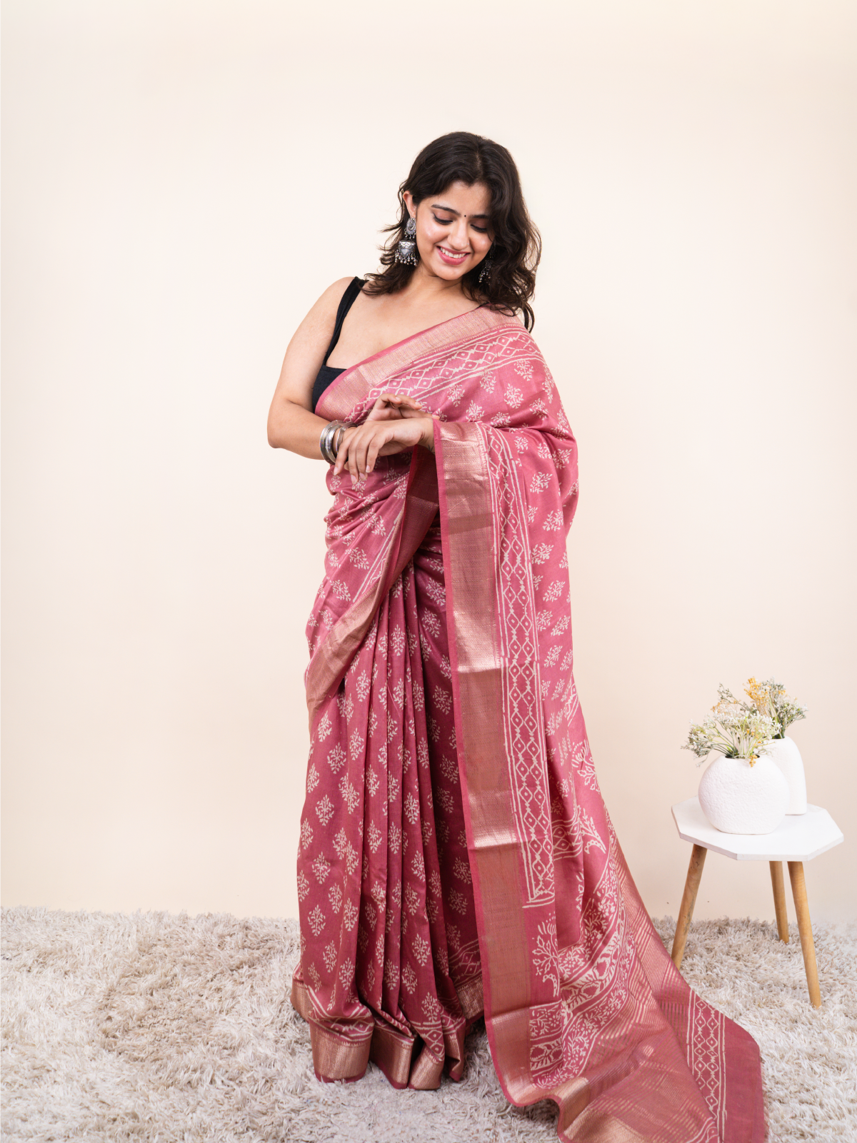 Soft Pink Classic Cotton Silk Saree