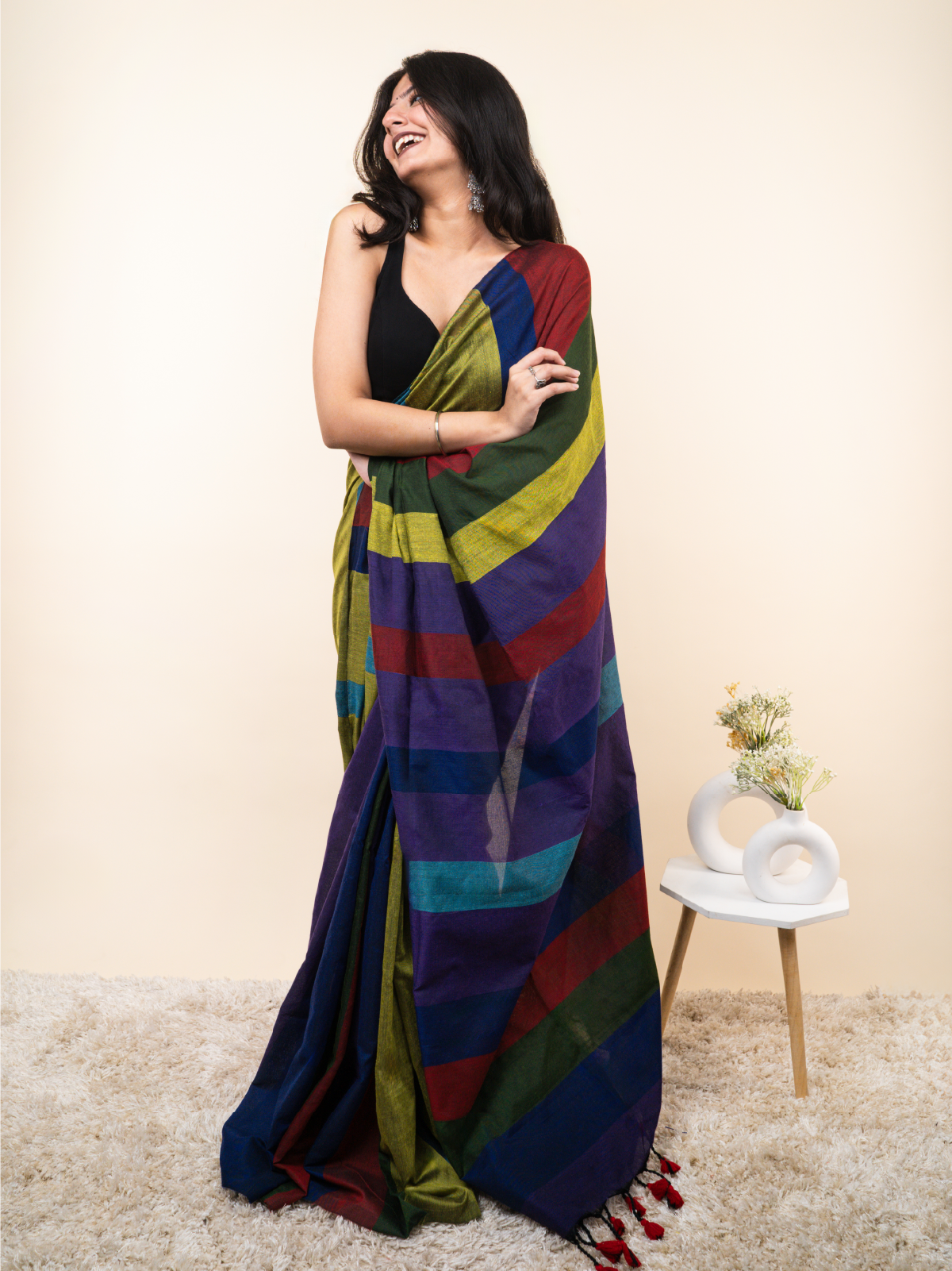 Hariyali Khadi Cotton Saree