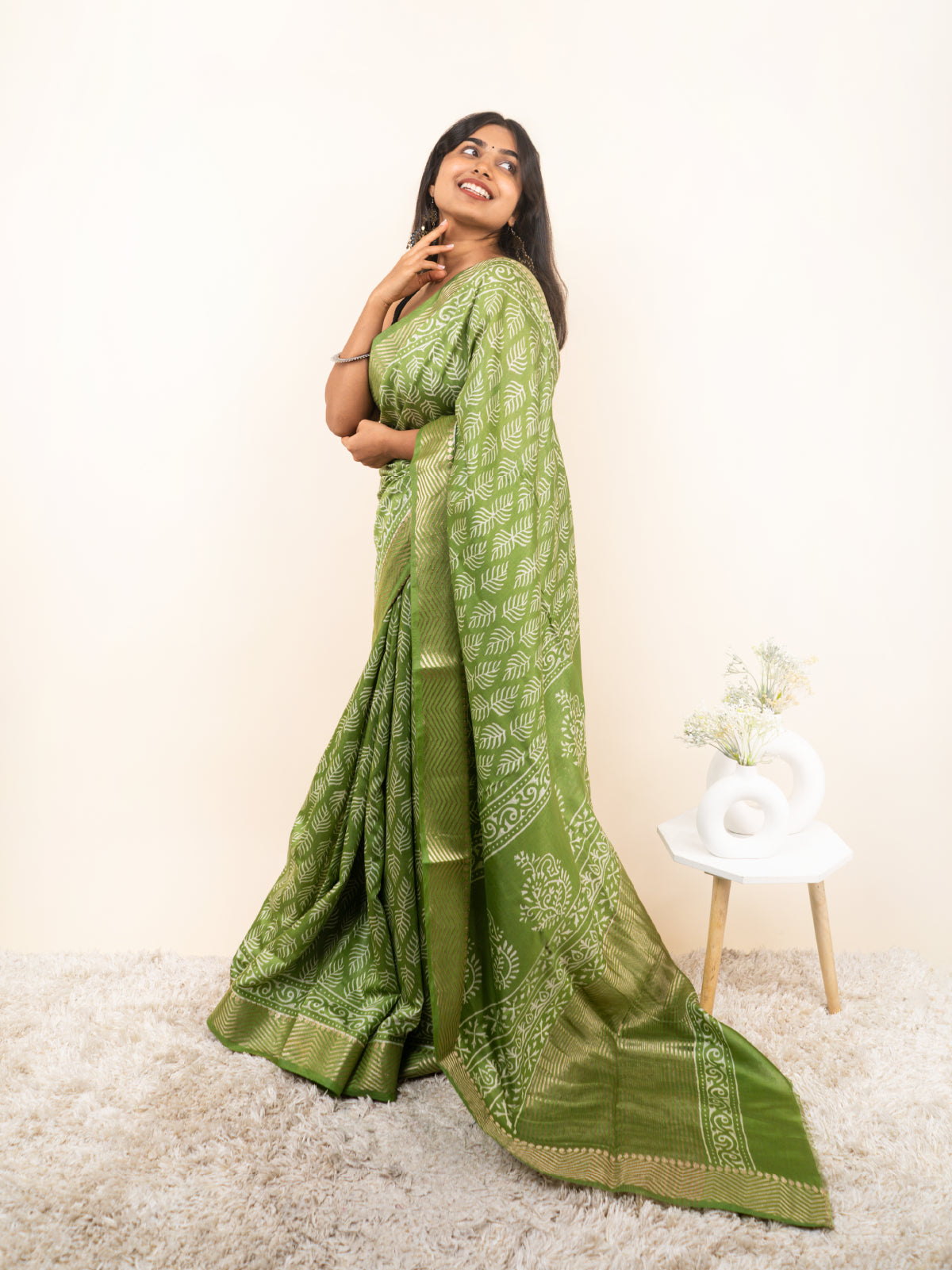 Gerua Maheshwari Cotton Silk Saree