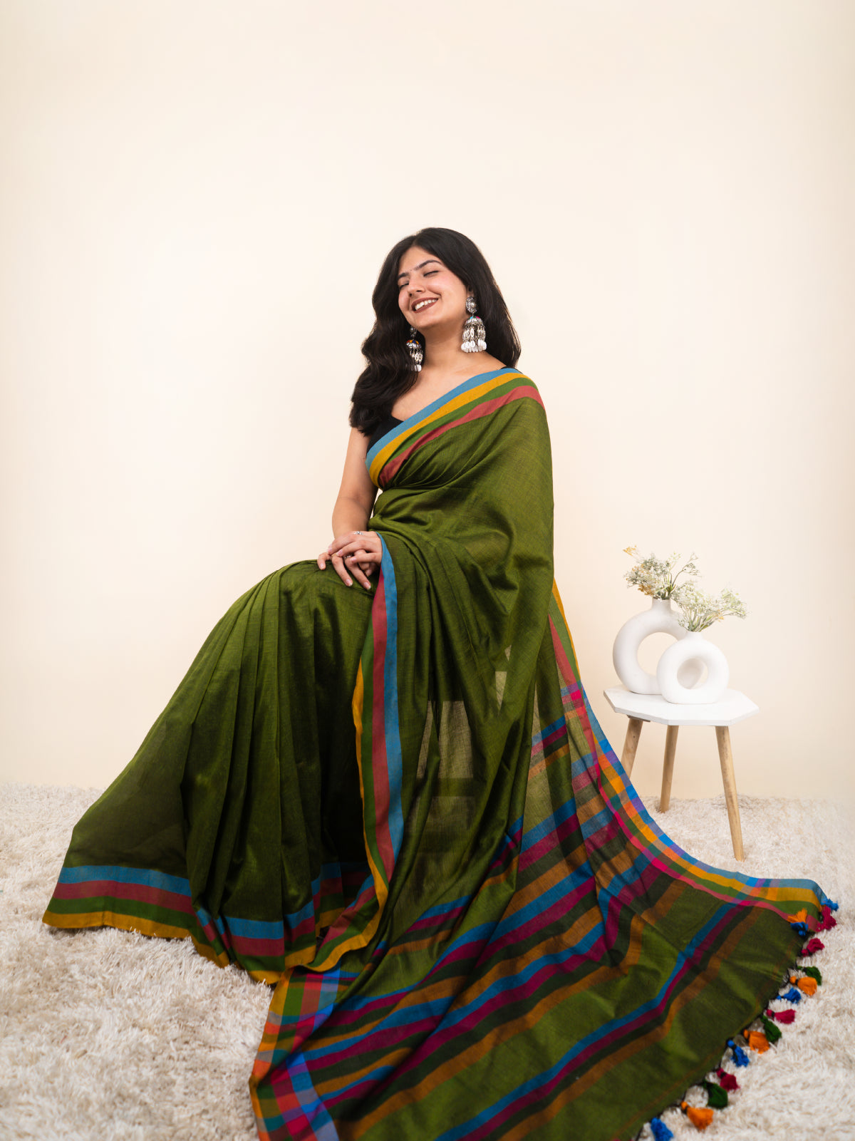 Mehendi Cotton Saree