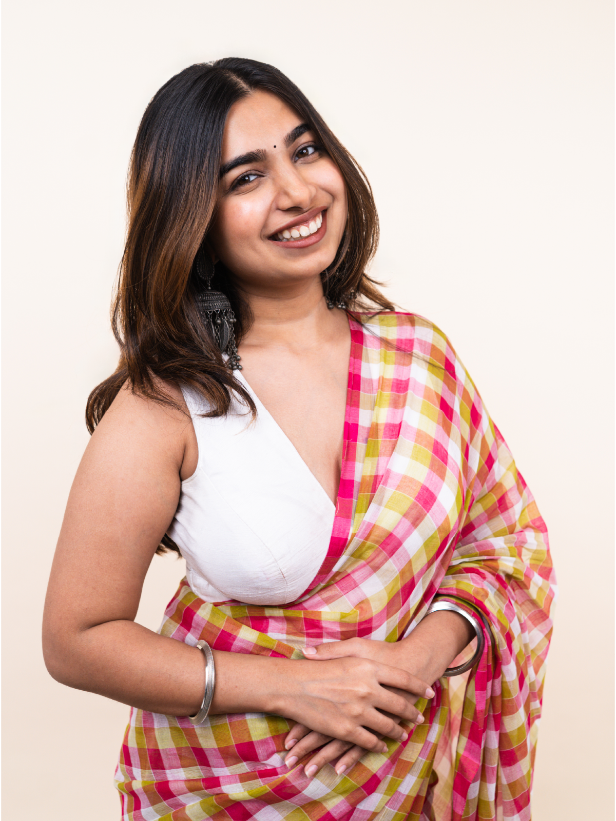 Avya Checks Mulmul Saree