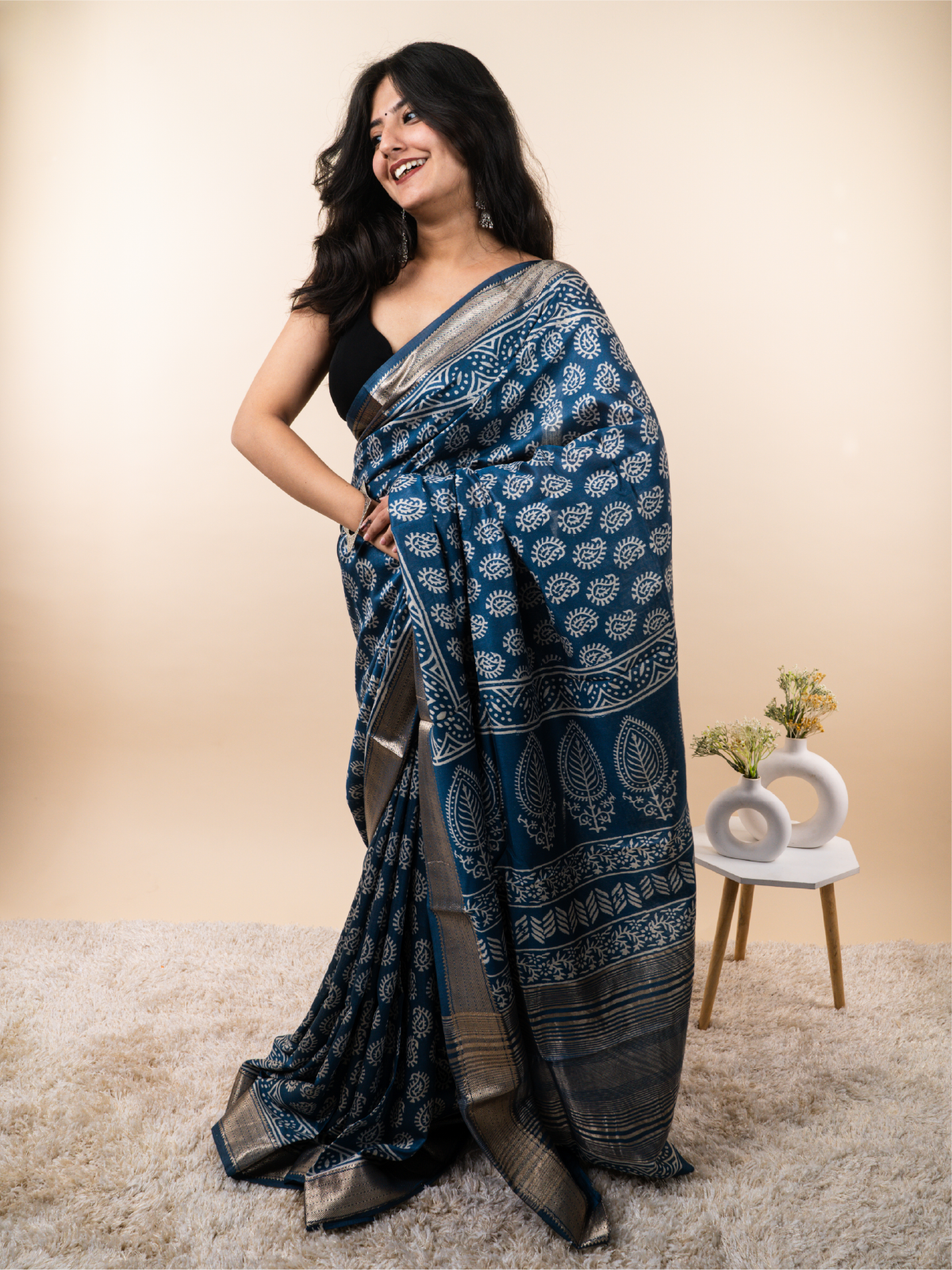 Springlike Maheshwari Cotton Silk Saree