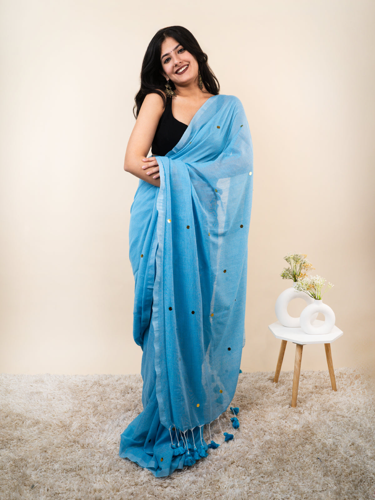 Aakash Khadi Cotton Saree