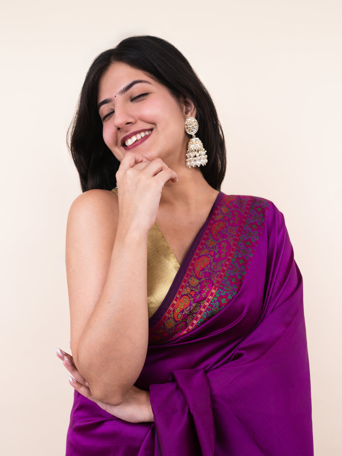 Amethyst Zari Weave Silk Saree