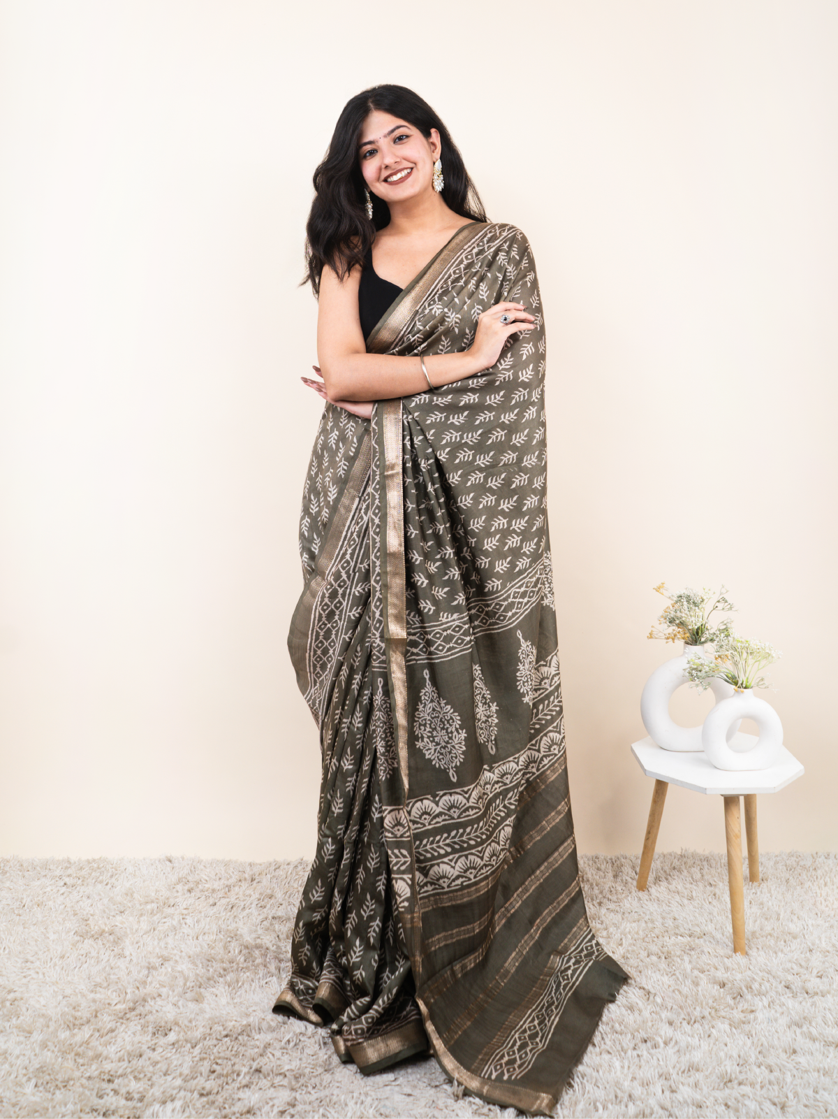 Regal Elegance Maheshwari Cotton Silk Saree