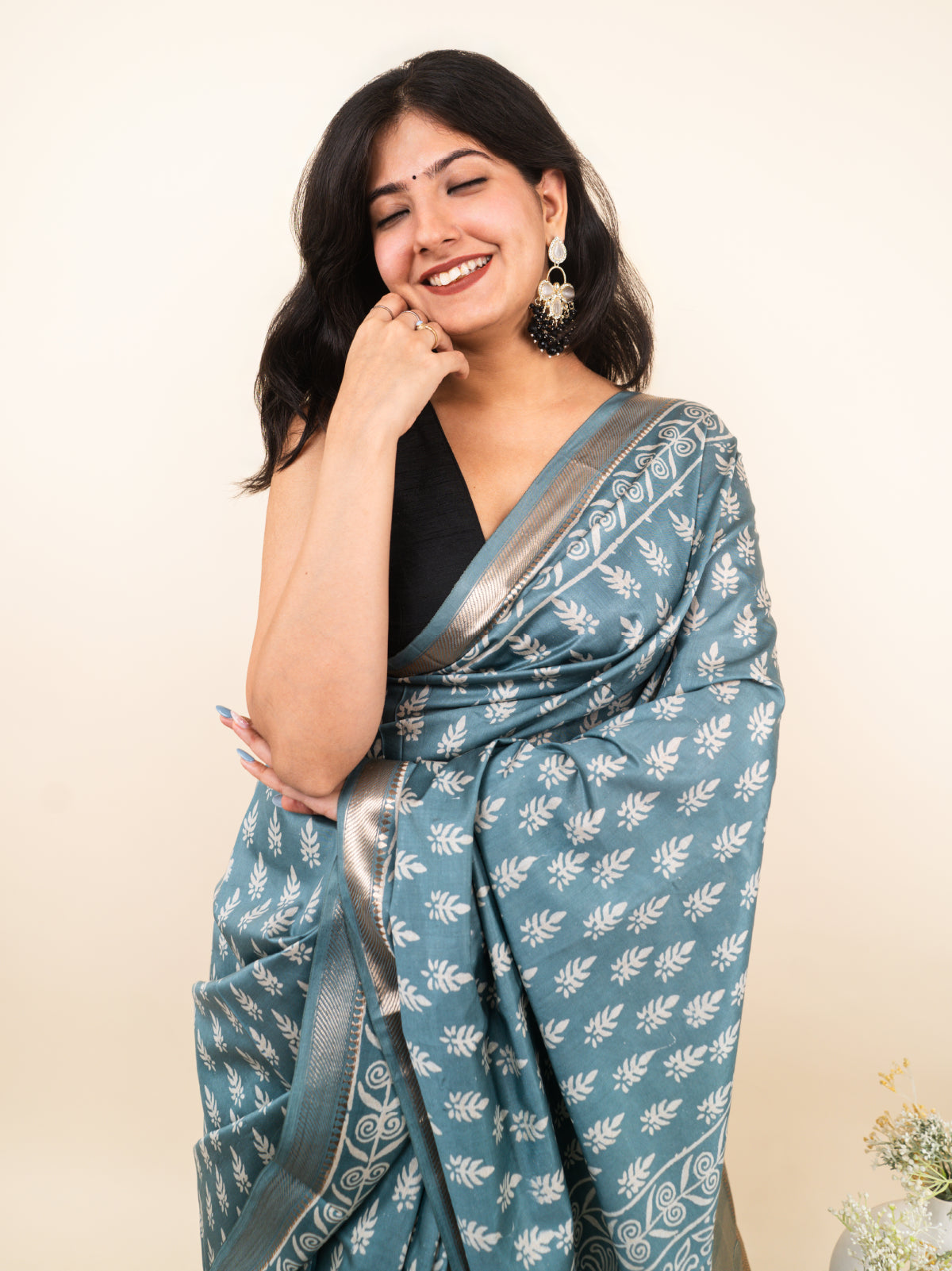 Royal Imprint Maheshwari Cotton Silk Saree