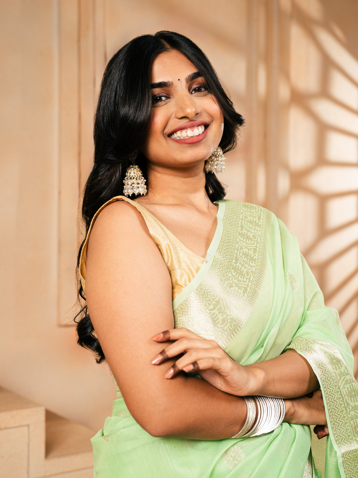 Cloud Blossom Cotton Silk Banarasi Saree