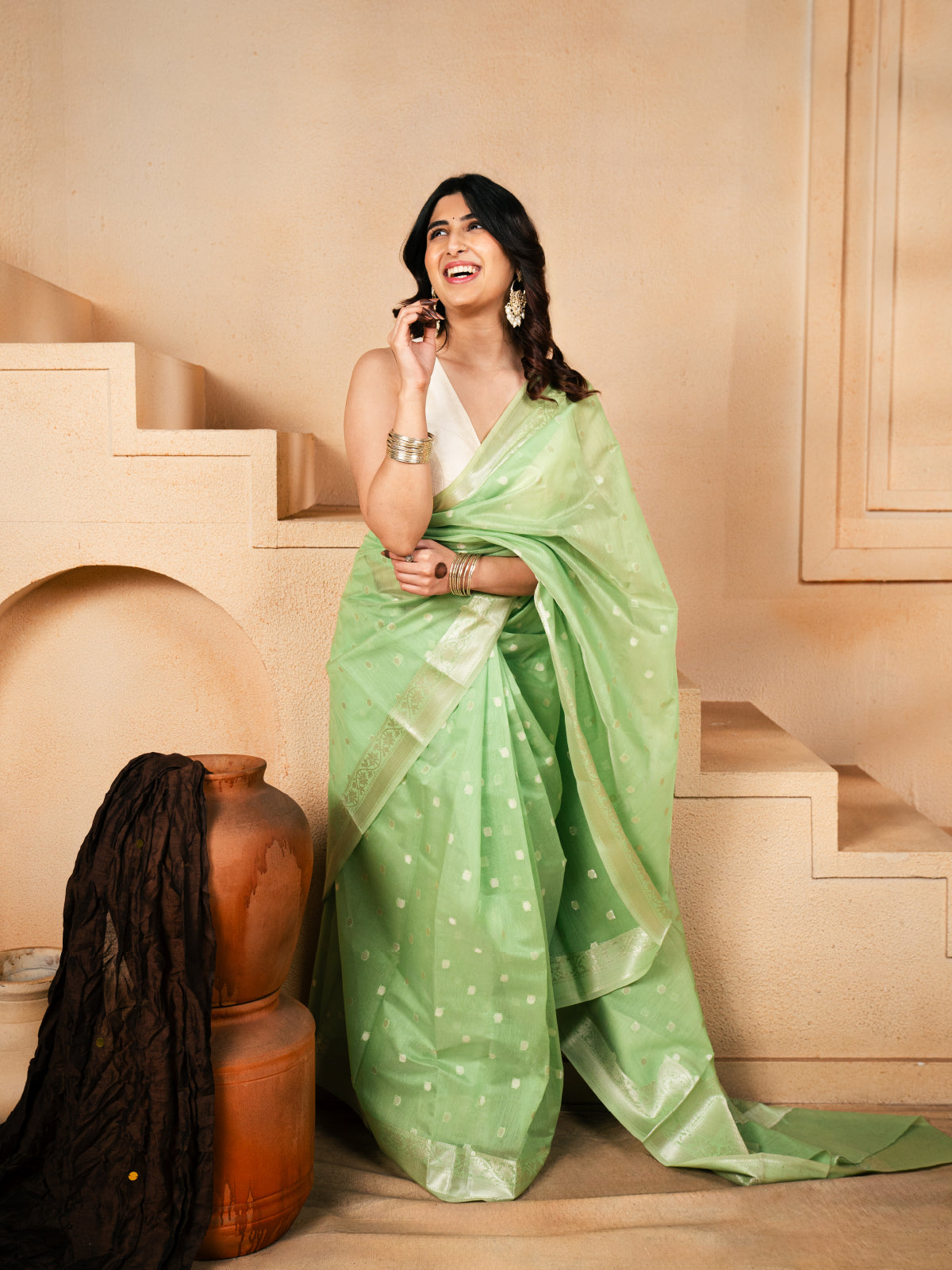 Kanak Rekha Banarasi Cotton Silk Saree