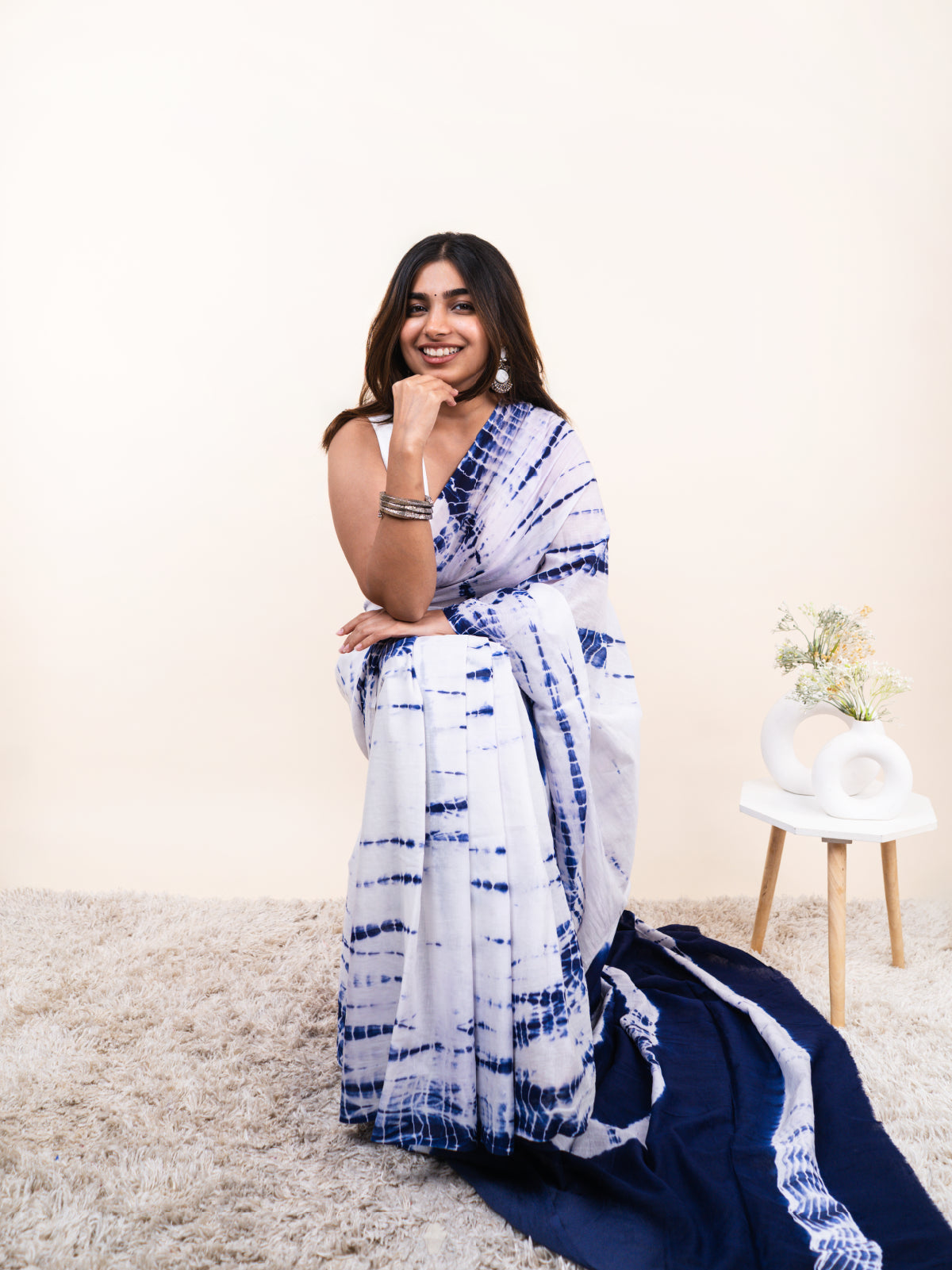 Rang Bandh Mulmul Saree