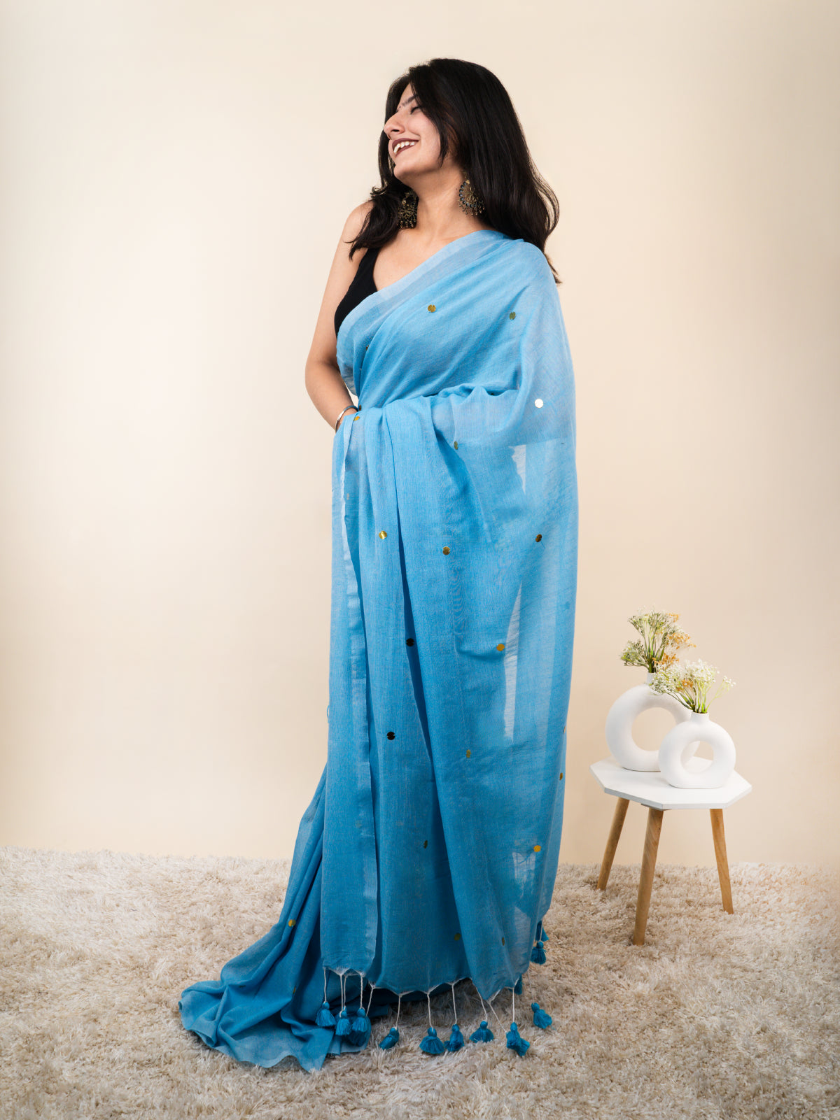 Aakash Khadi Cotton Saree