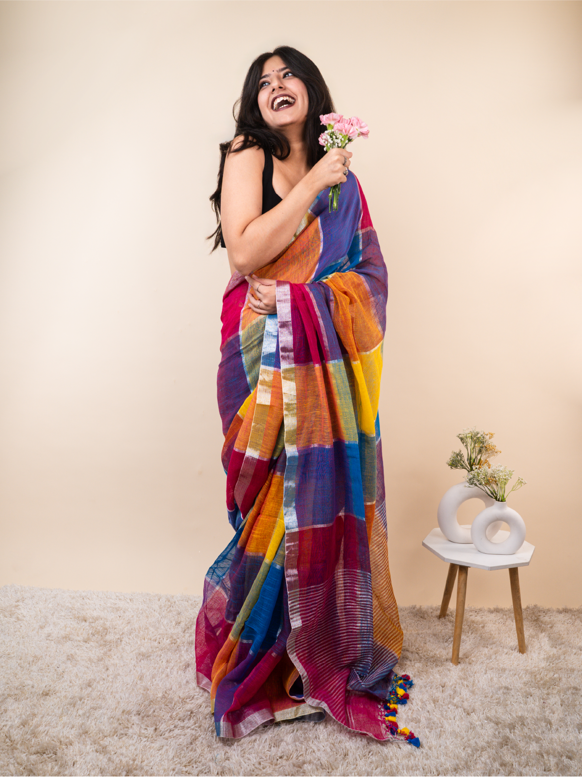 Sunset Linen Saree