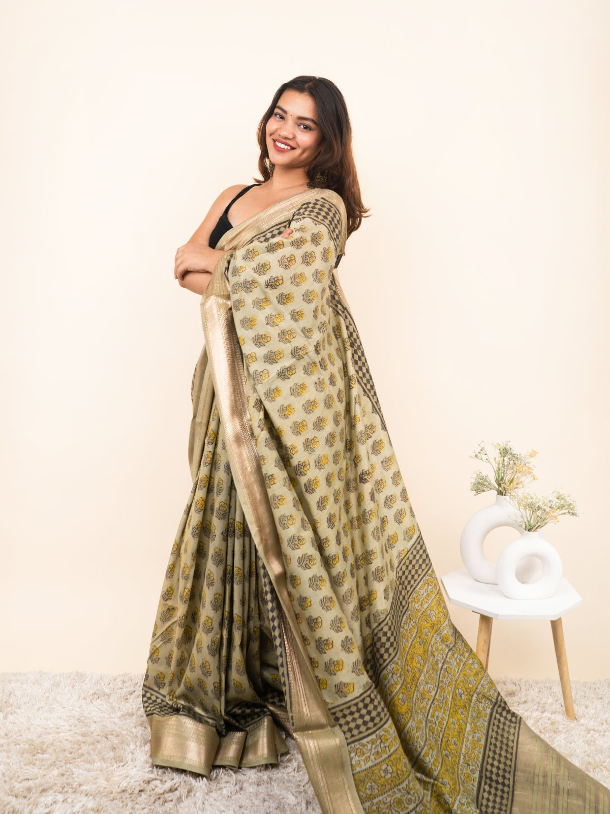 River of Light Maheshwari Cotton Silk Saree