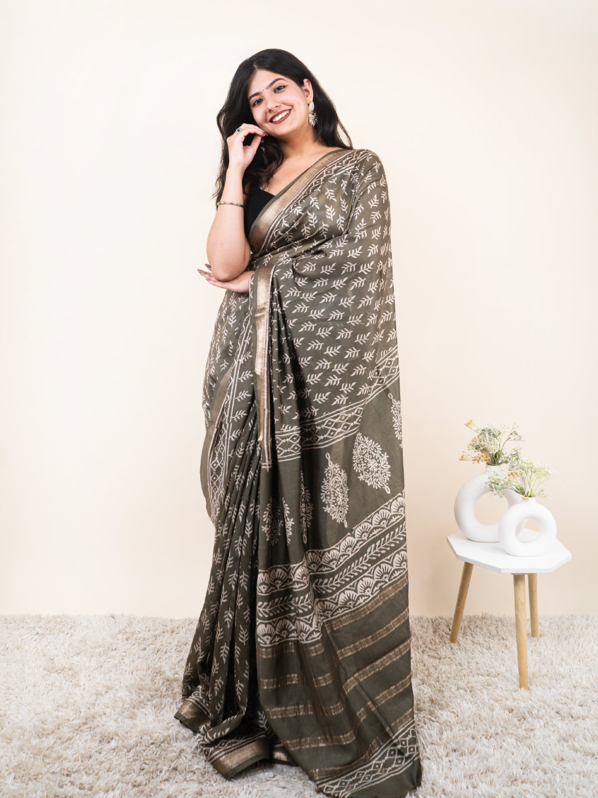 Regal Elegance Maheshwari Cotton Silk Saree