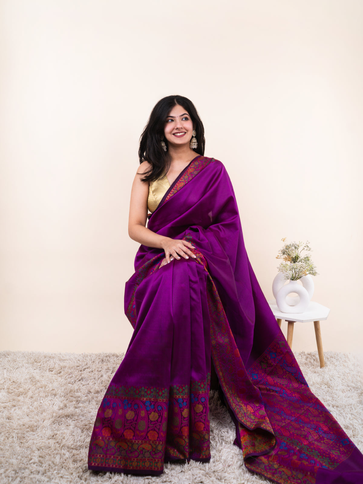 Amethyst Zari Weave Silk Saree