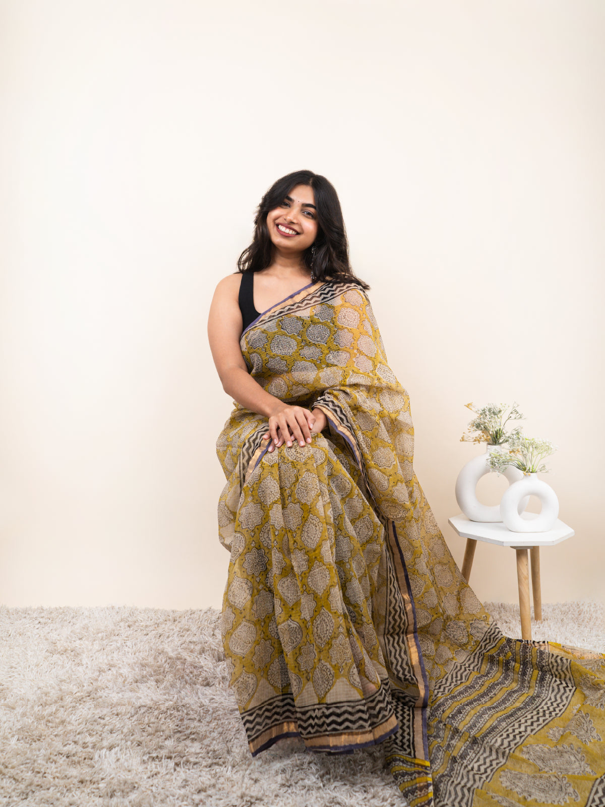 Golden Edge Kota Cotton Saree