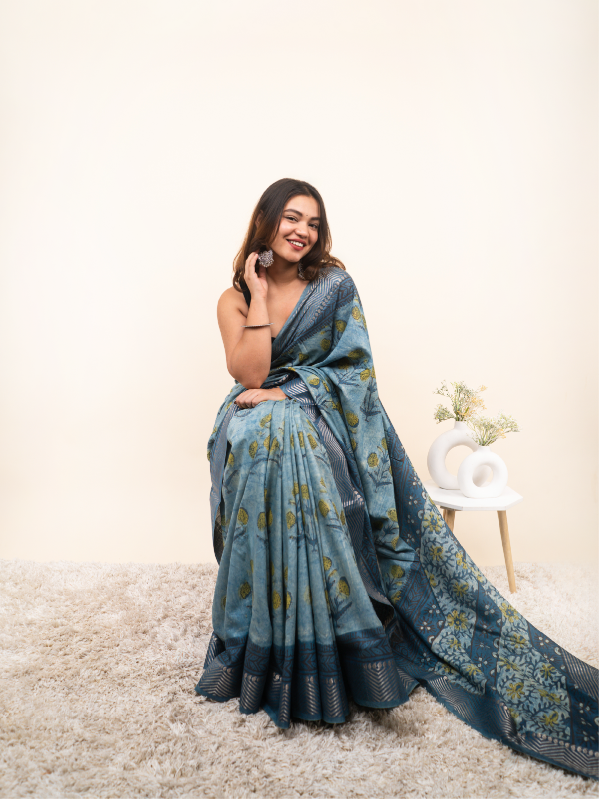Fluid Classic Maheshwari Cotton Silk Saree