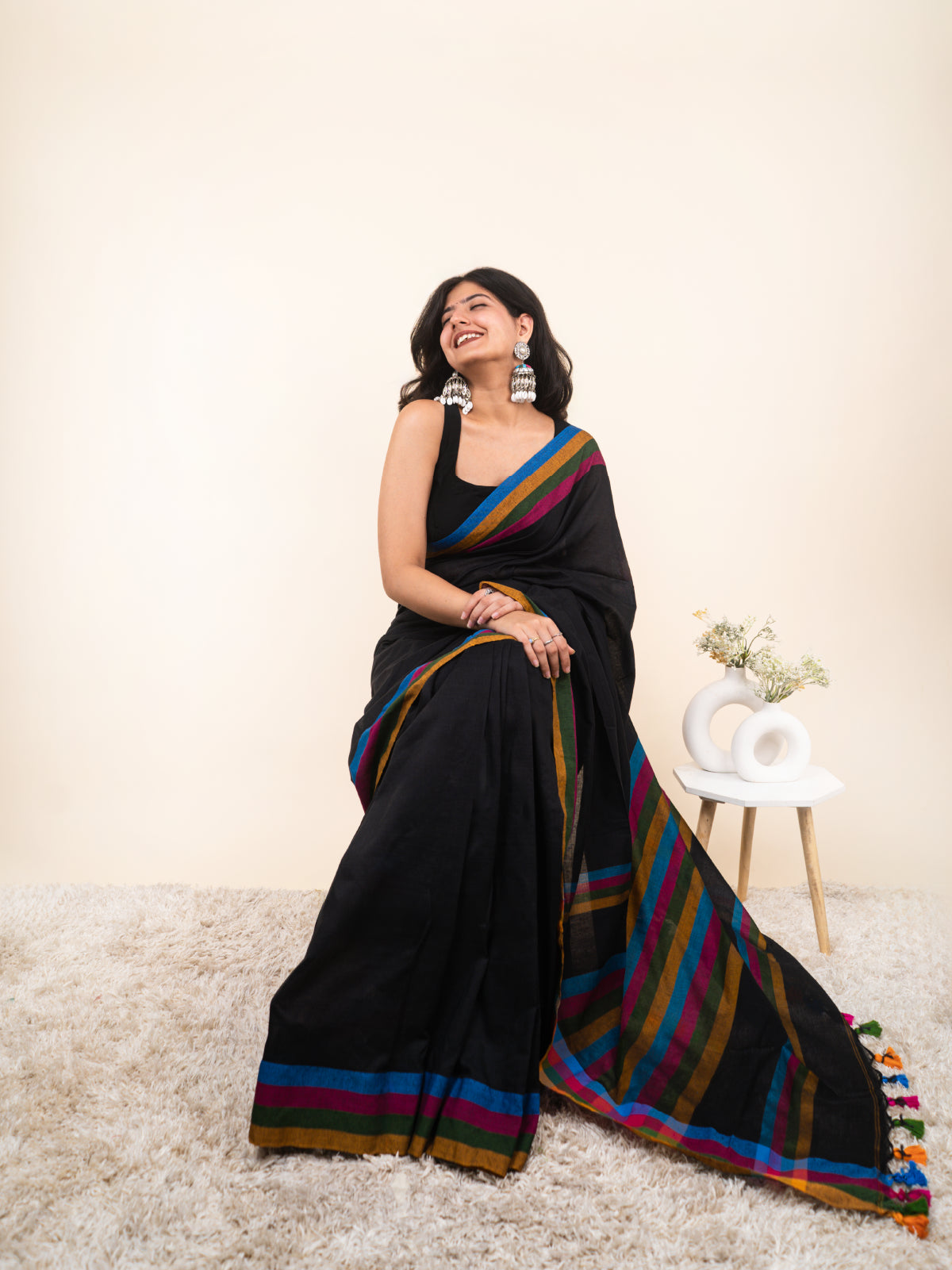 Dark Night Cotton Saree