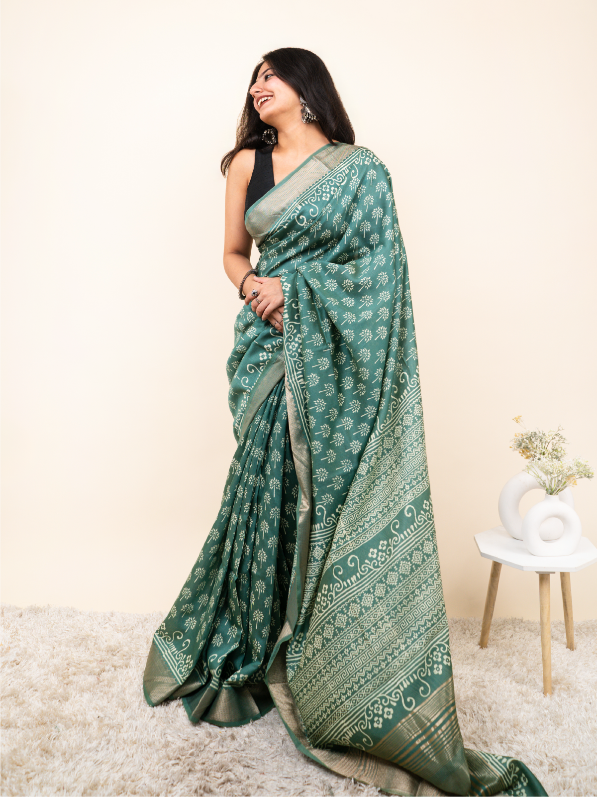 Chakor Maheshwari Cotton Silk Saree