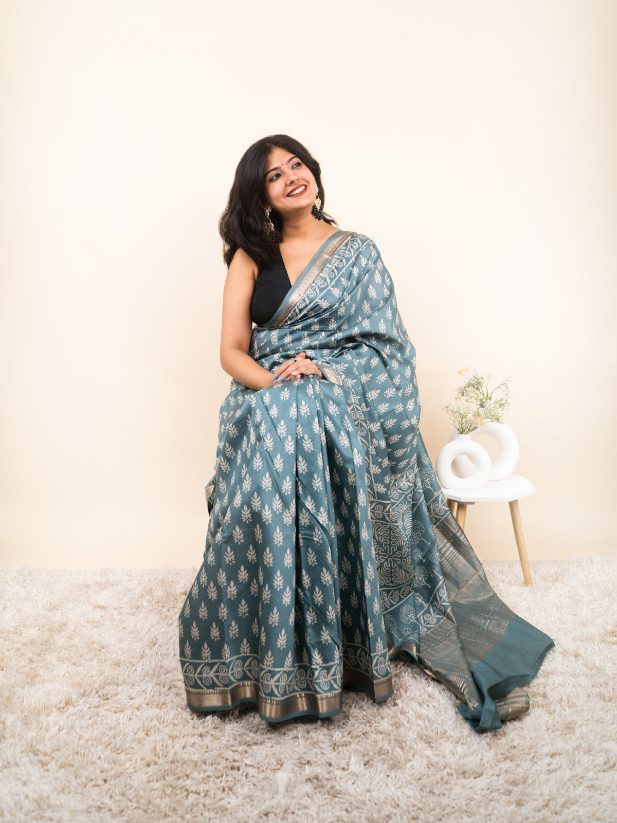 Royal Imprint Maheshwari Cotton Silk Saree