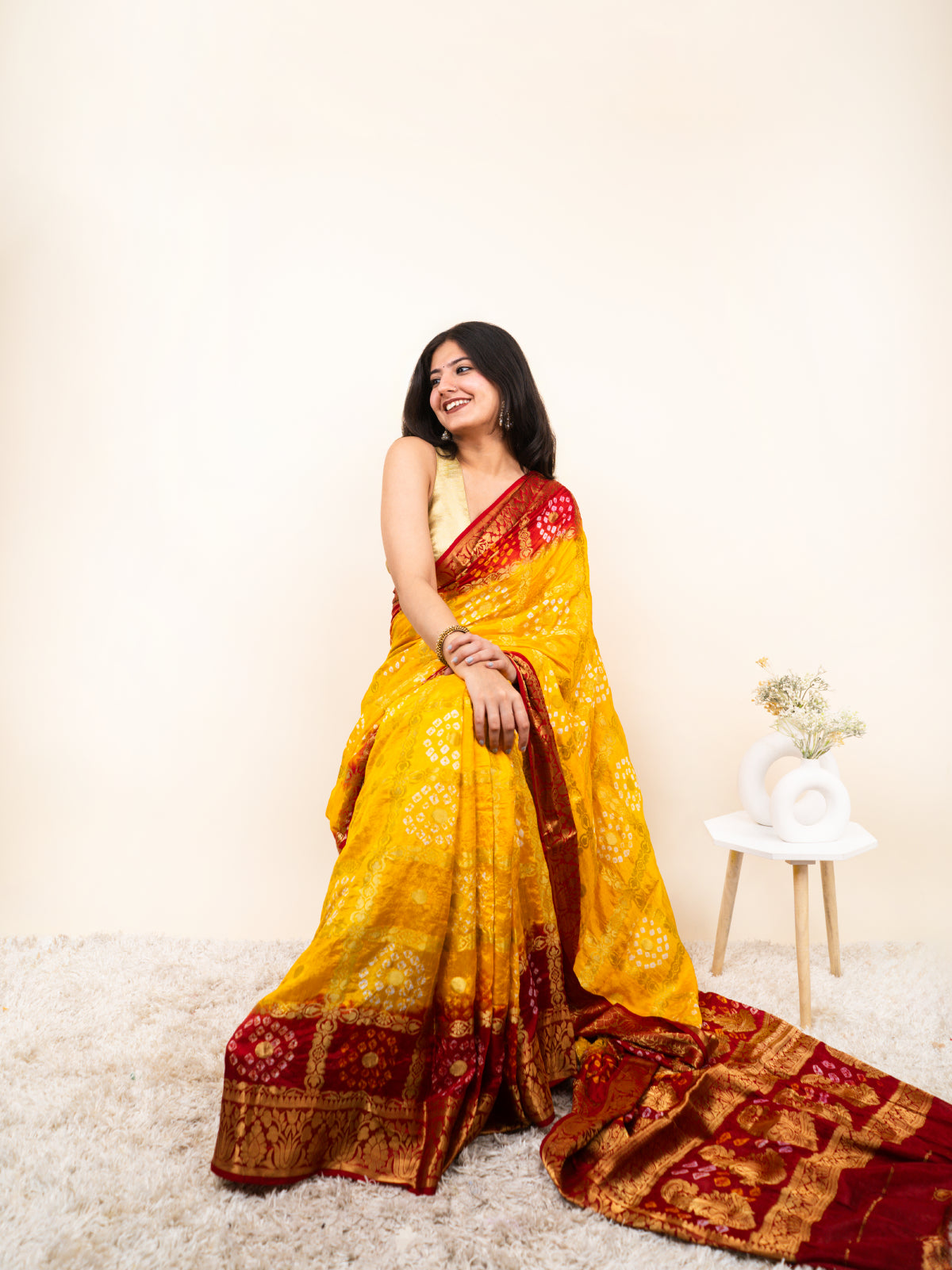 Rangbhaara Bandhani Cotton Silk Saree