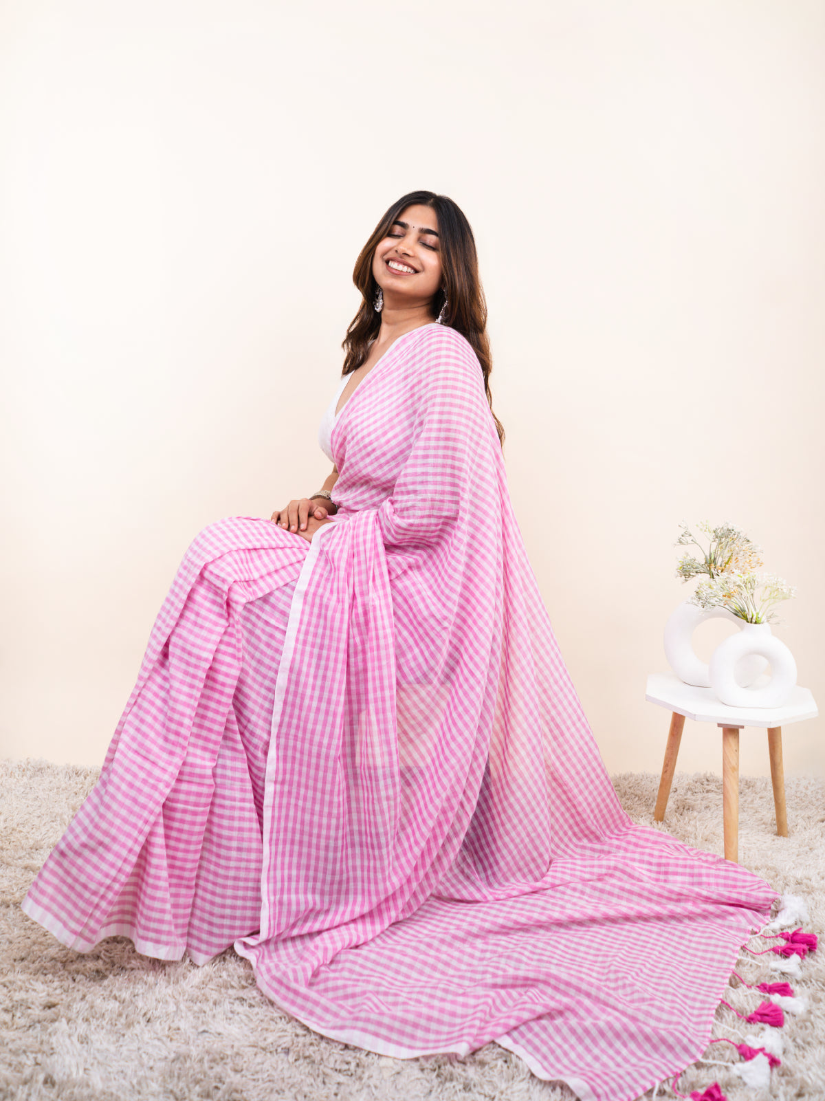 Isha Checks Mulmul Saree