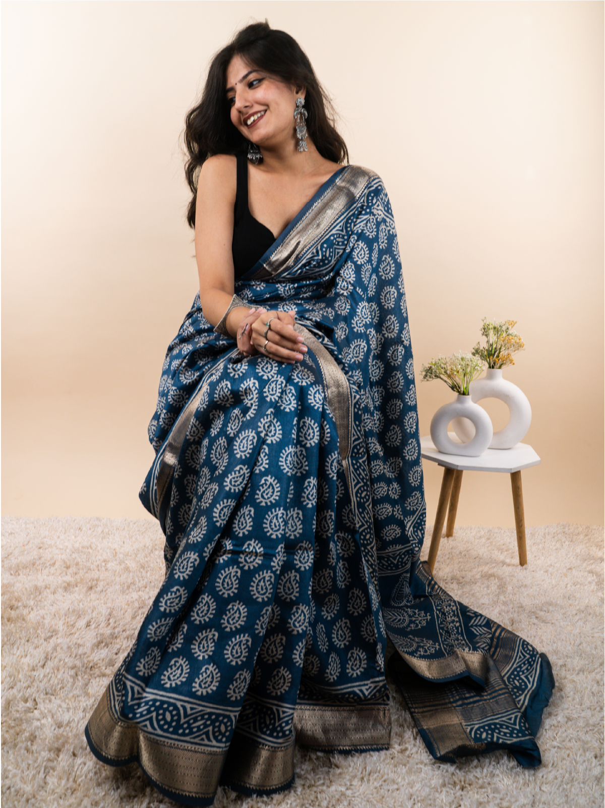 Springlike Maheshwari Cotton Silk Saree