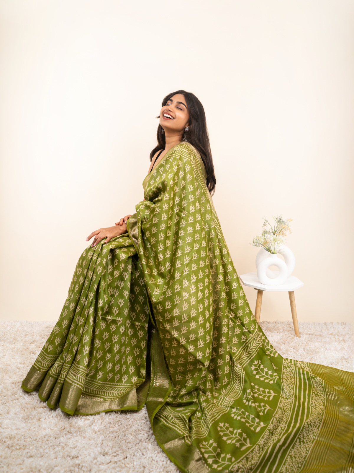 Hari Chhaaya Maheshwari Cotton Silk