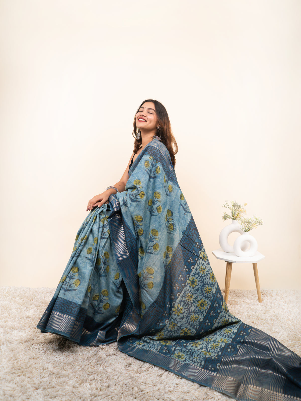 Fluid Classic Maheshwari Cotton Silk Saree