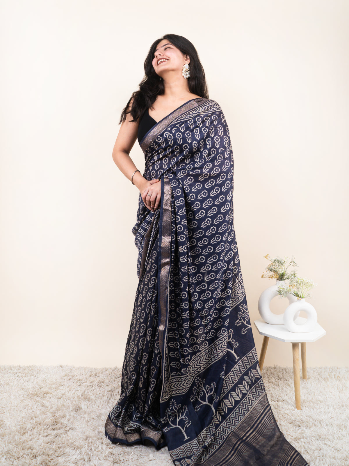 Sea Star Maheshwari cotton Silk Saree