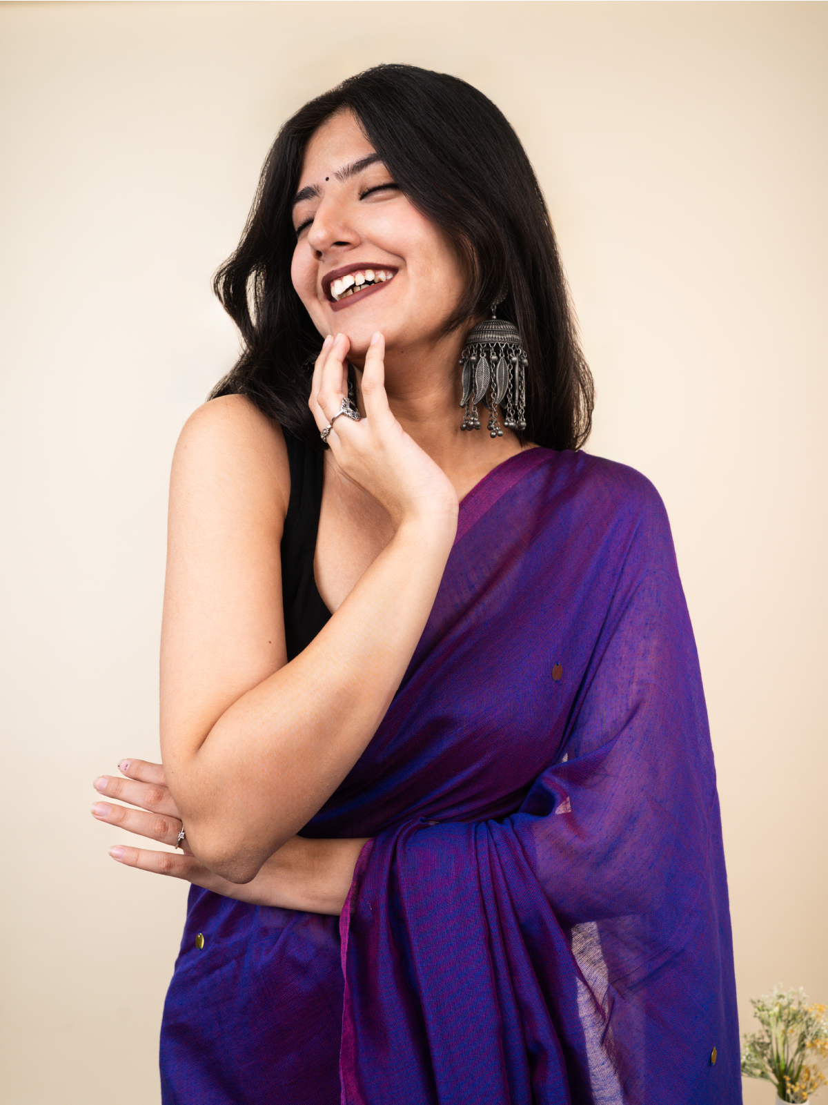 Eggplant Cotton Saree