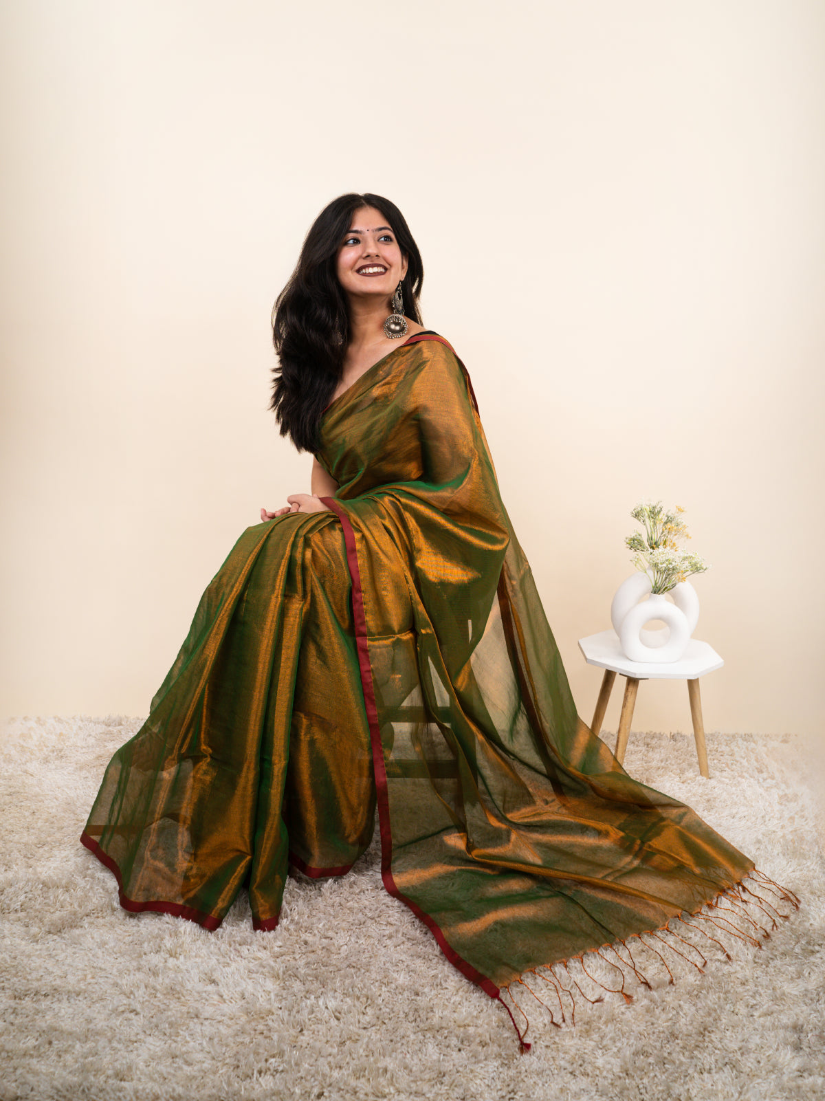 Parakeet Cotton Tissue Saree