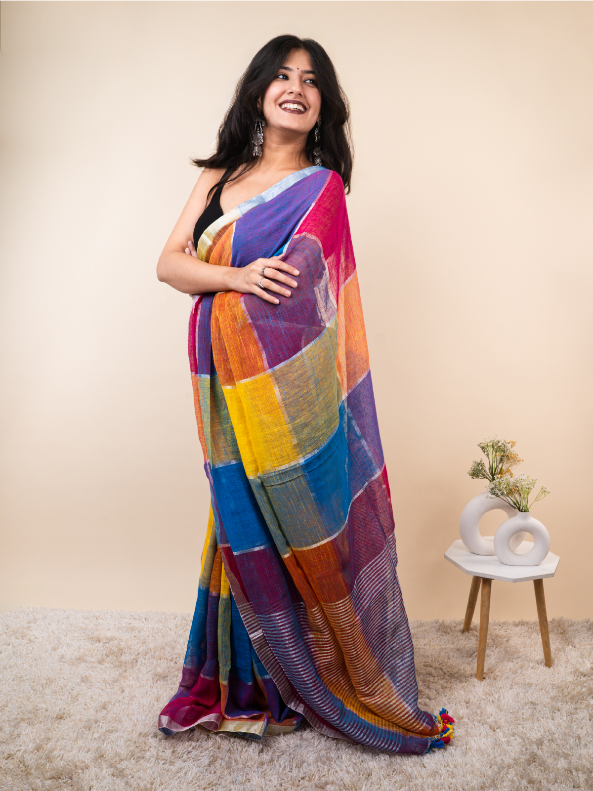 Sunset Linen Saree