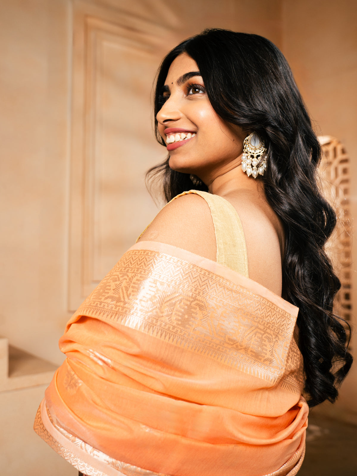 Pure Gold Banarasi Cotton Silk Saree