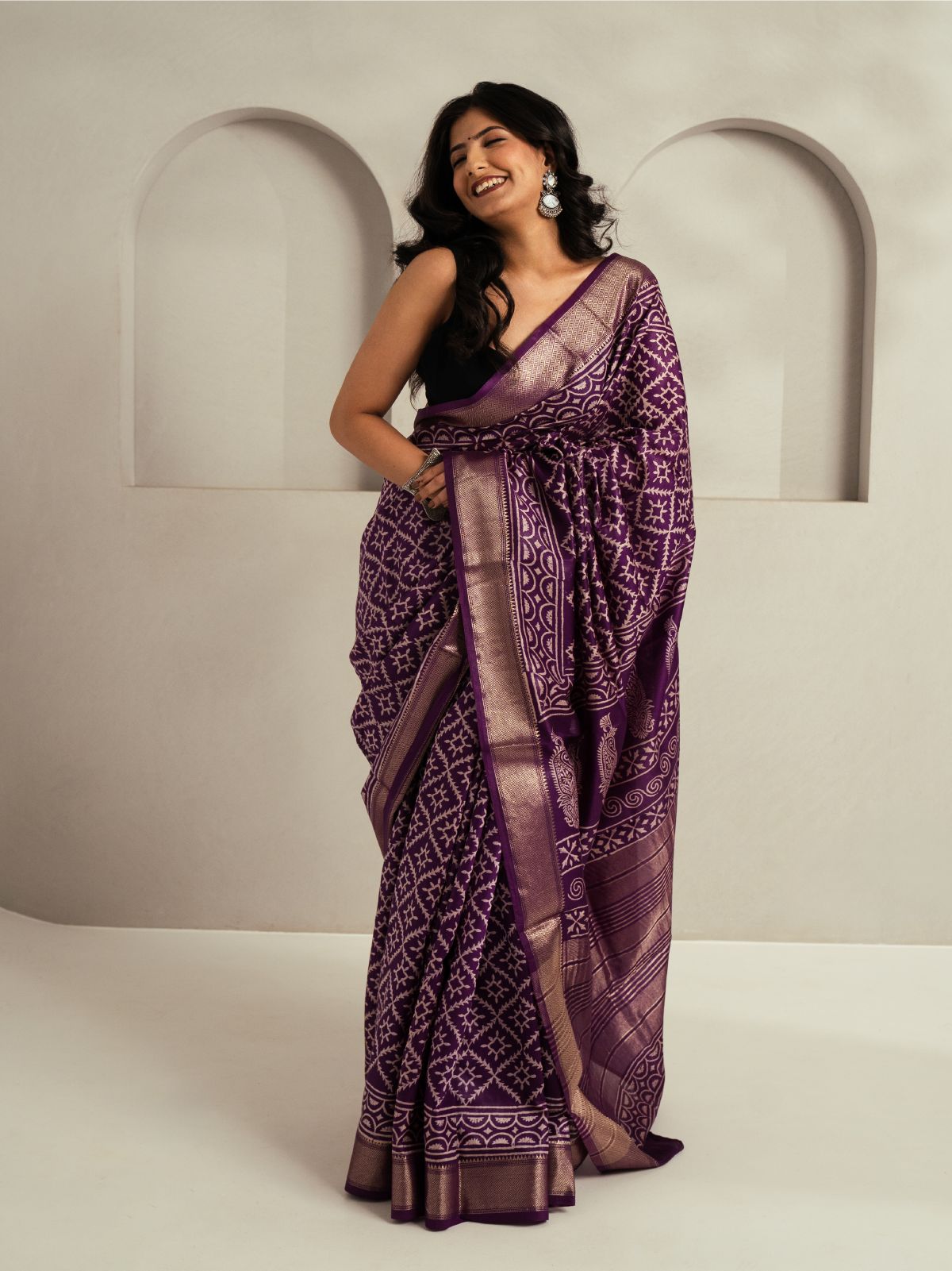 Jharokha Maheshwari Cotton Silk Saree