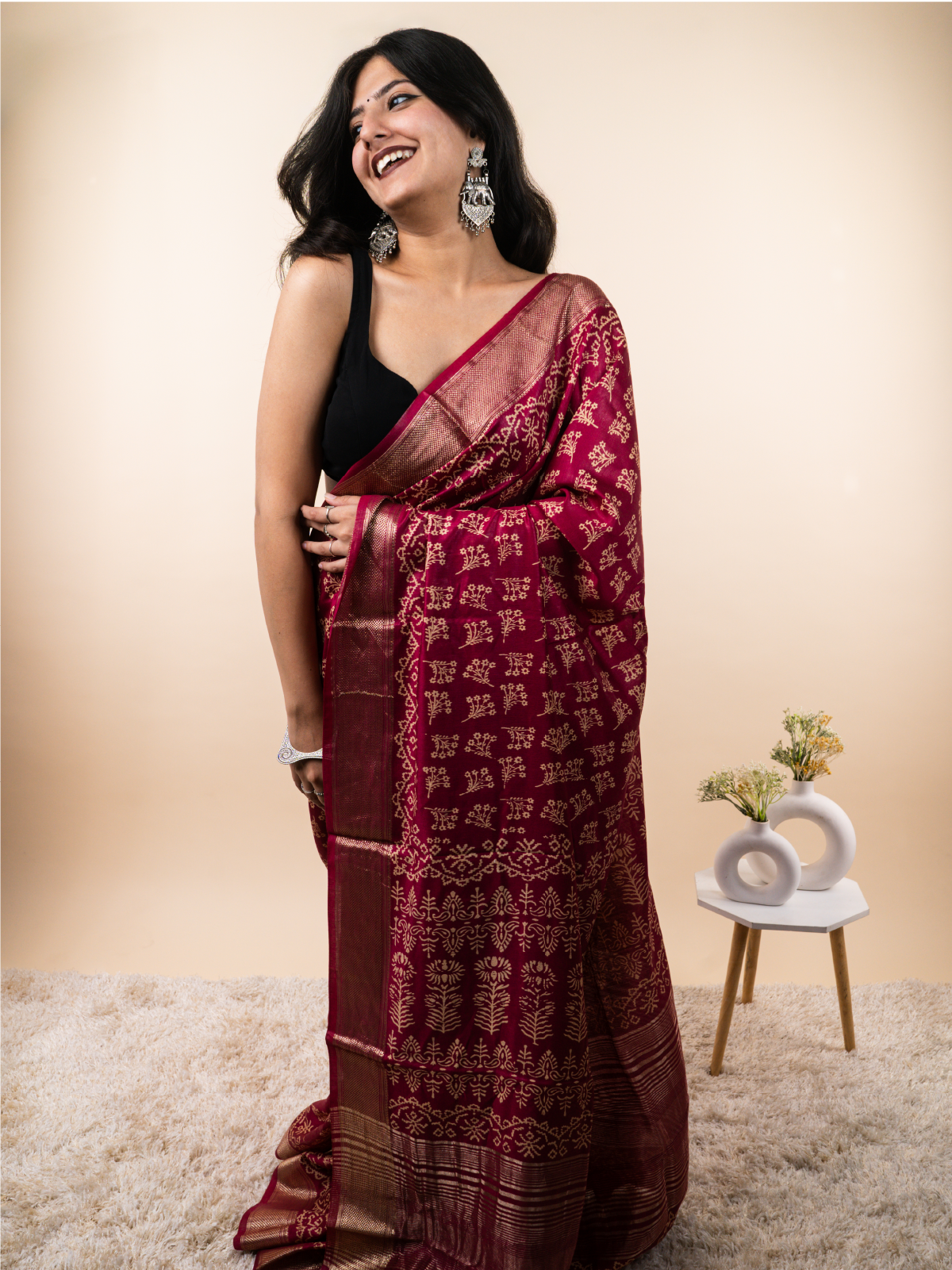 Sadgi Ka Jaadu Maheshwari Cotton Silk Saree