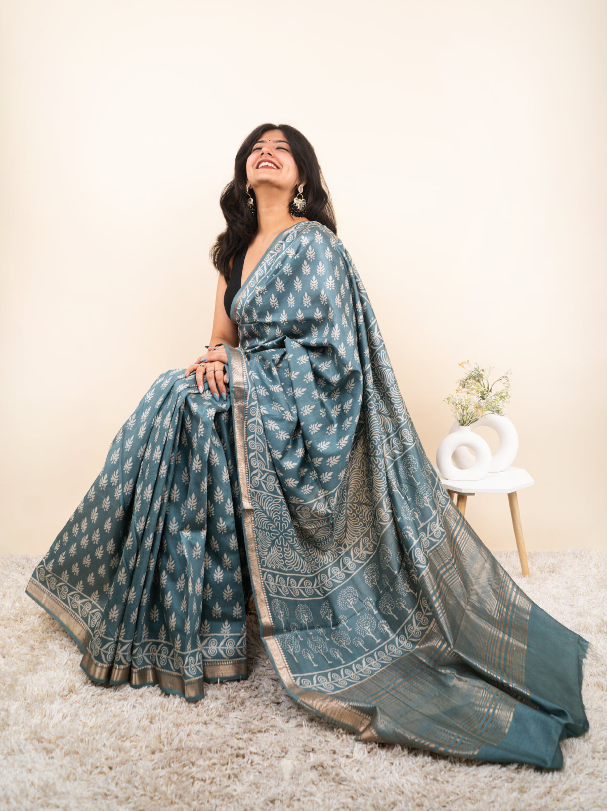 Royal Imprint Maheshwari Cotton Silk Saree