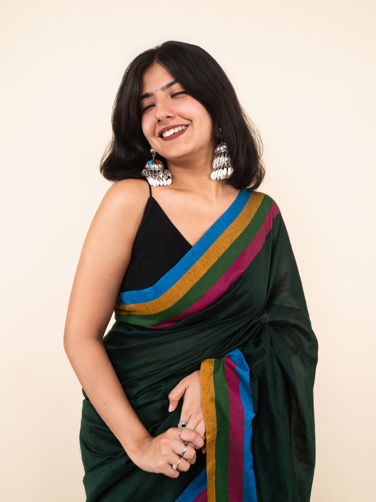 Deep Forest Cotton Saree