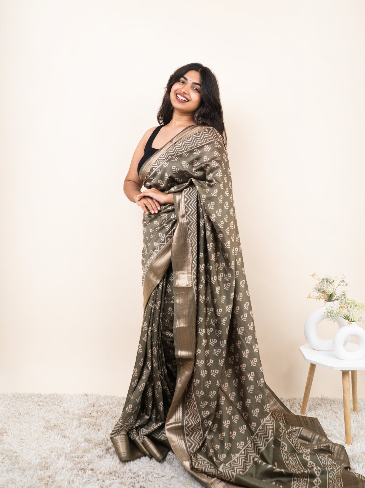 Neel Nadi Maheshwari Cotton Silk Saree