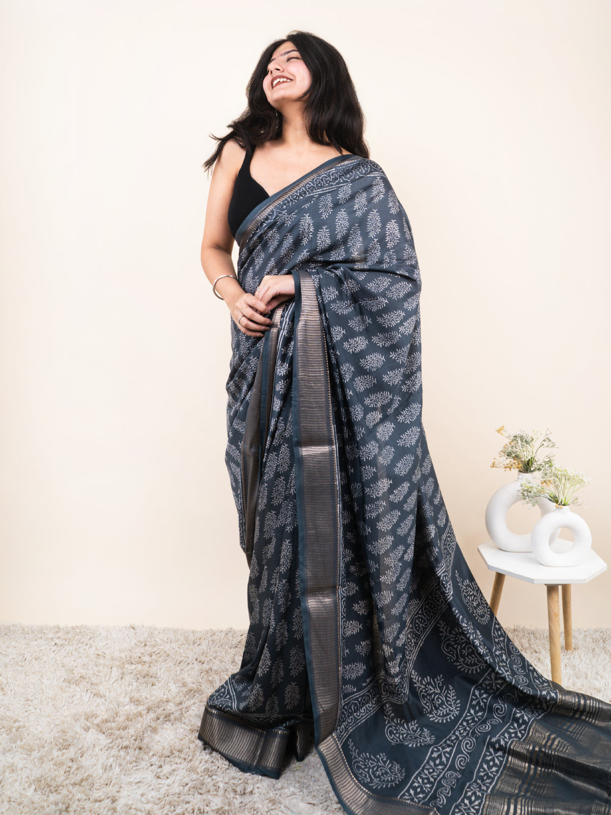 Hawa ka Jaal Maheshwari Cotton Silk Saree