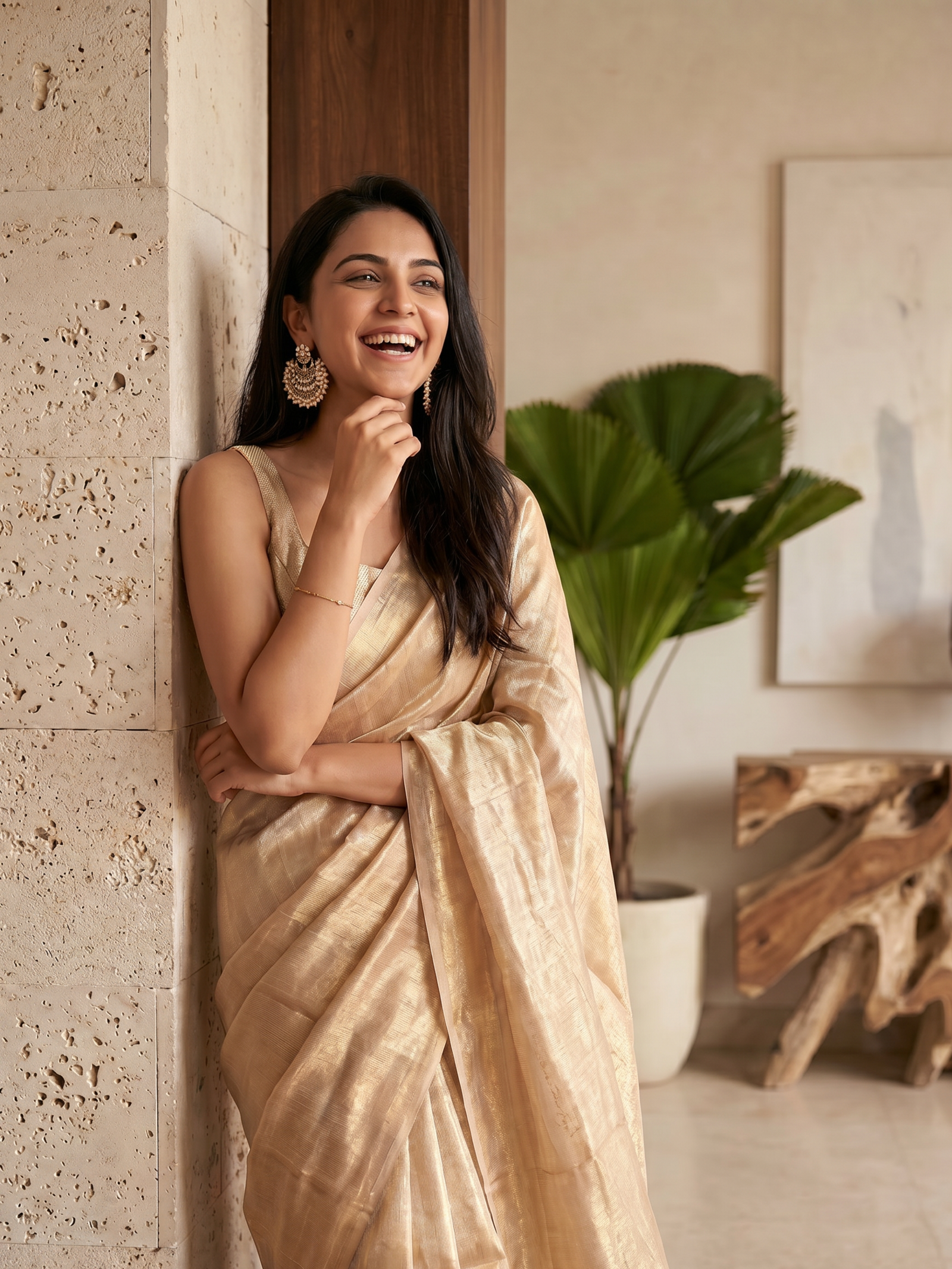 Golden Jari Cotton Silk Saree