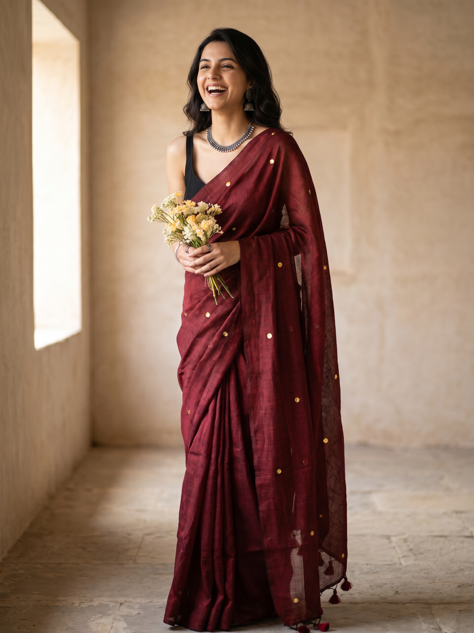 Brick Cotton Saree