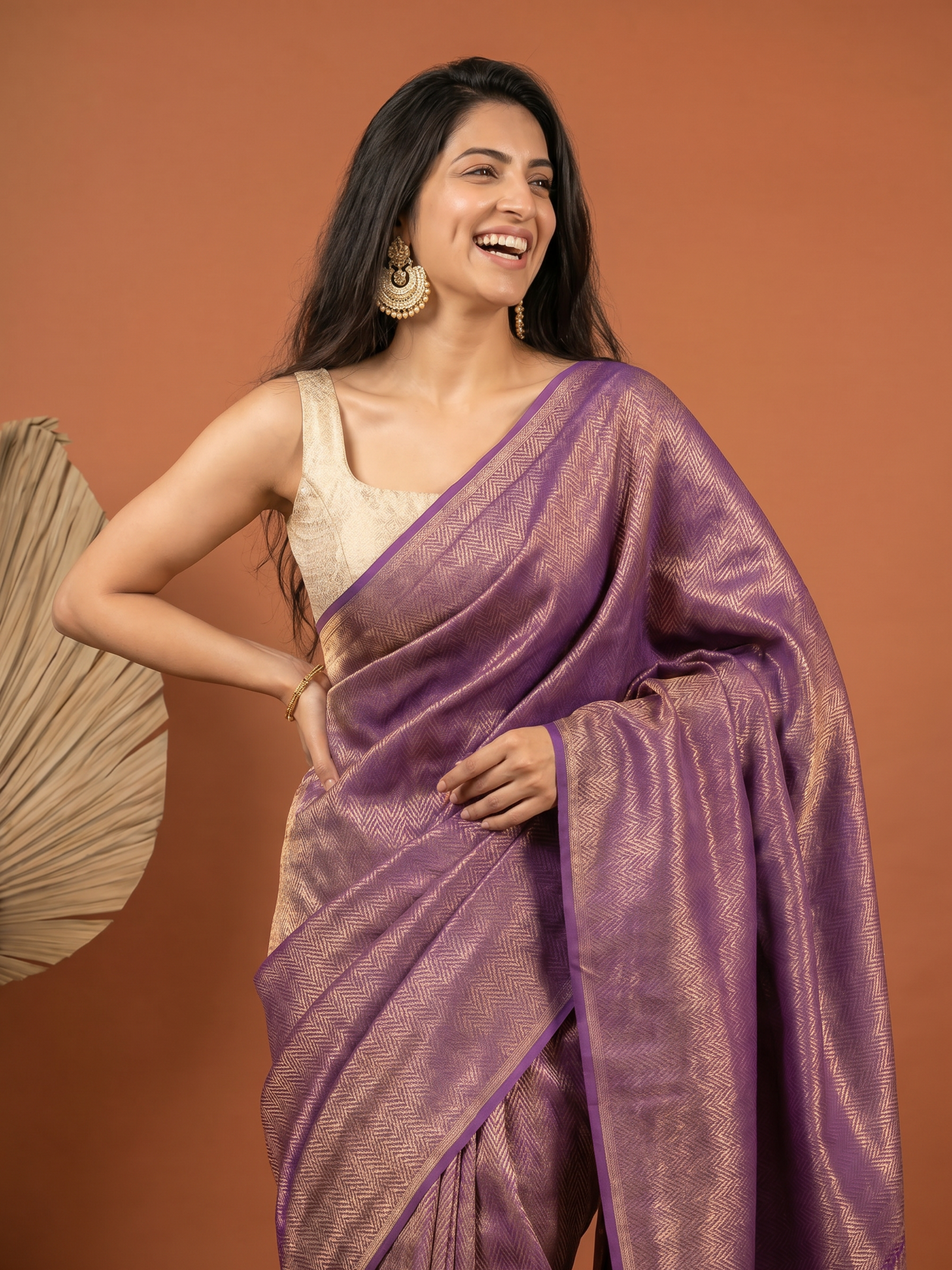 Purple Jari Cotton Silk Saree