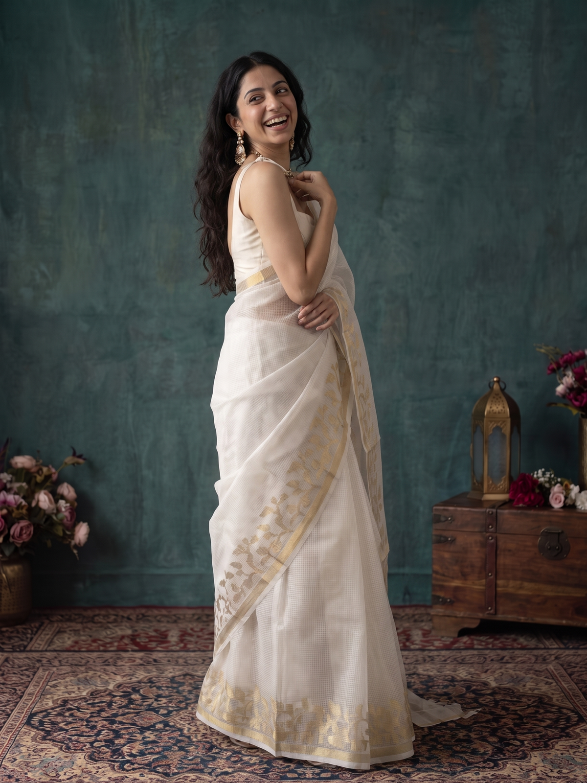 Moti Resham Kota Tissue Saree