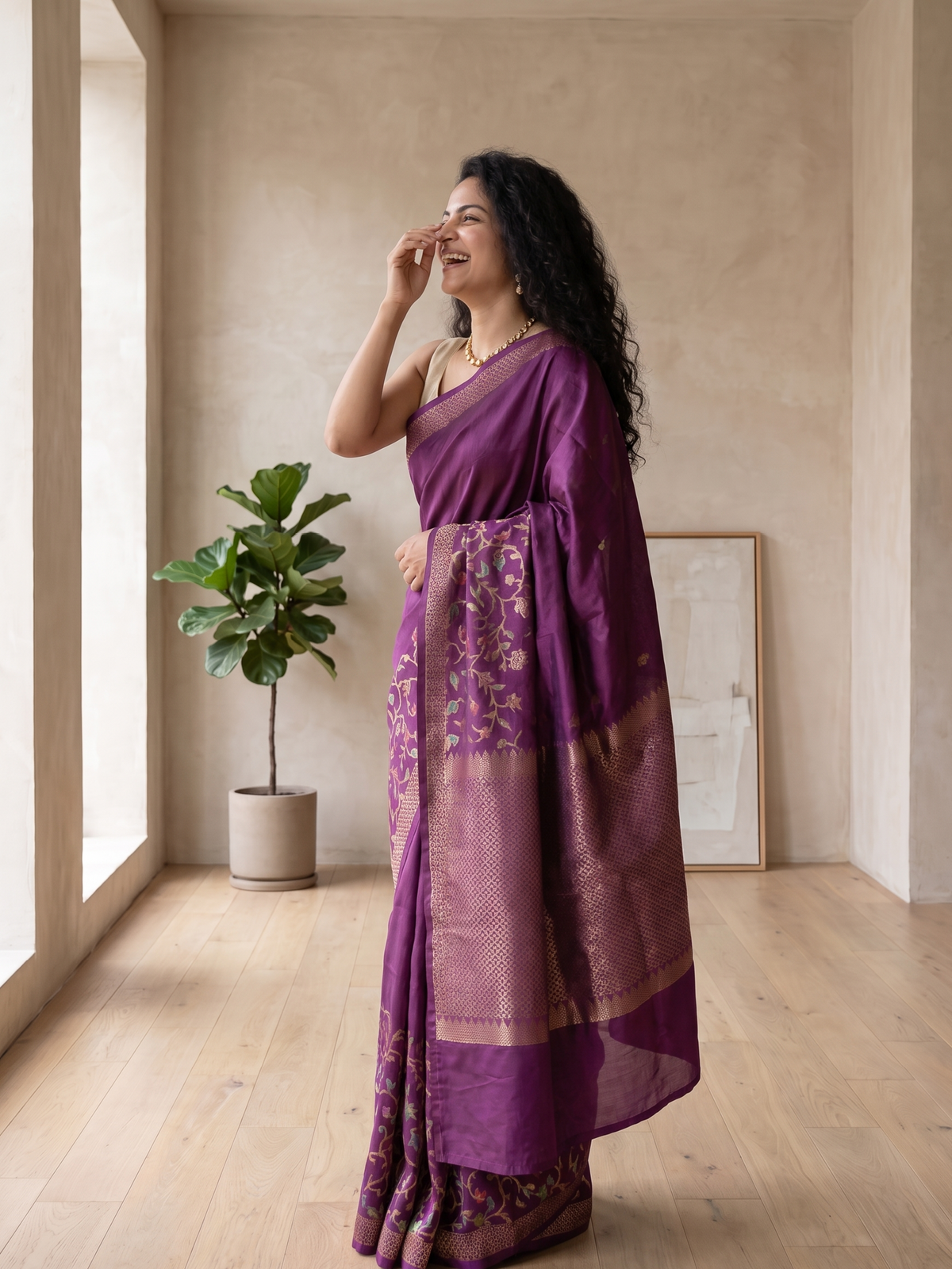 Jamuni Zari Banarasi Cotton Saree