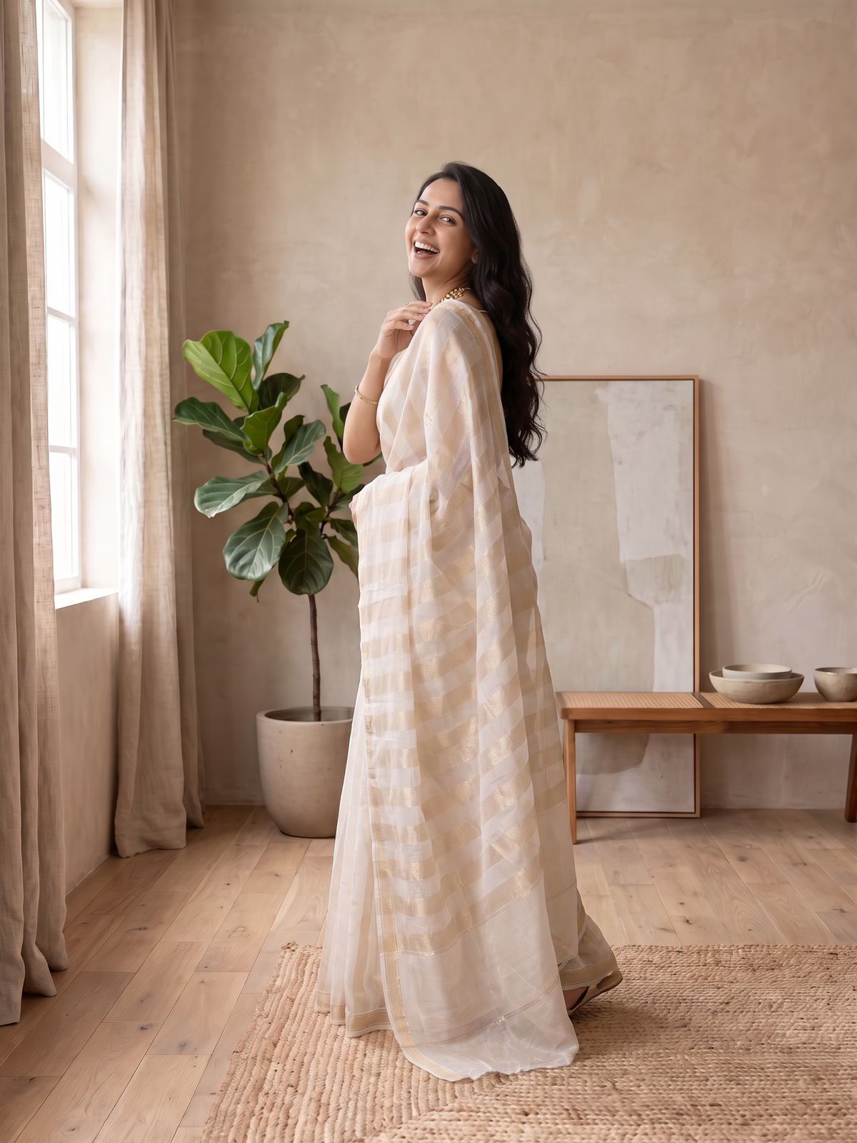 Sona Rani Kora Tissue Saree