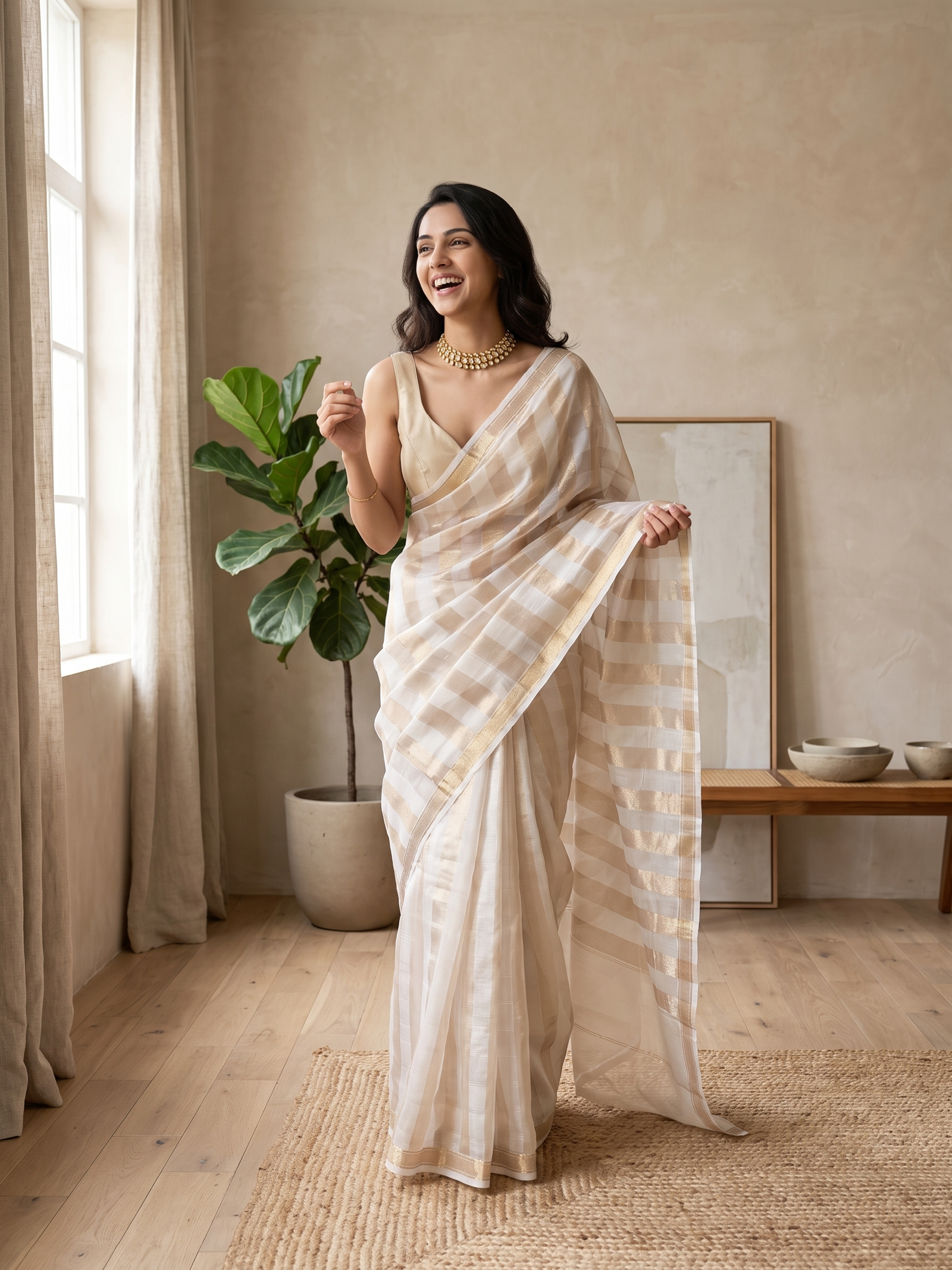 Sona Rani Kora Tissue Saree